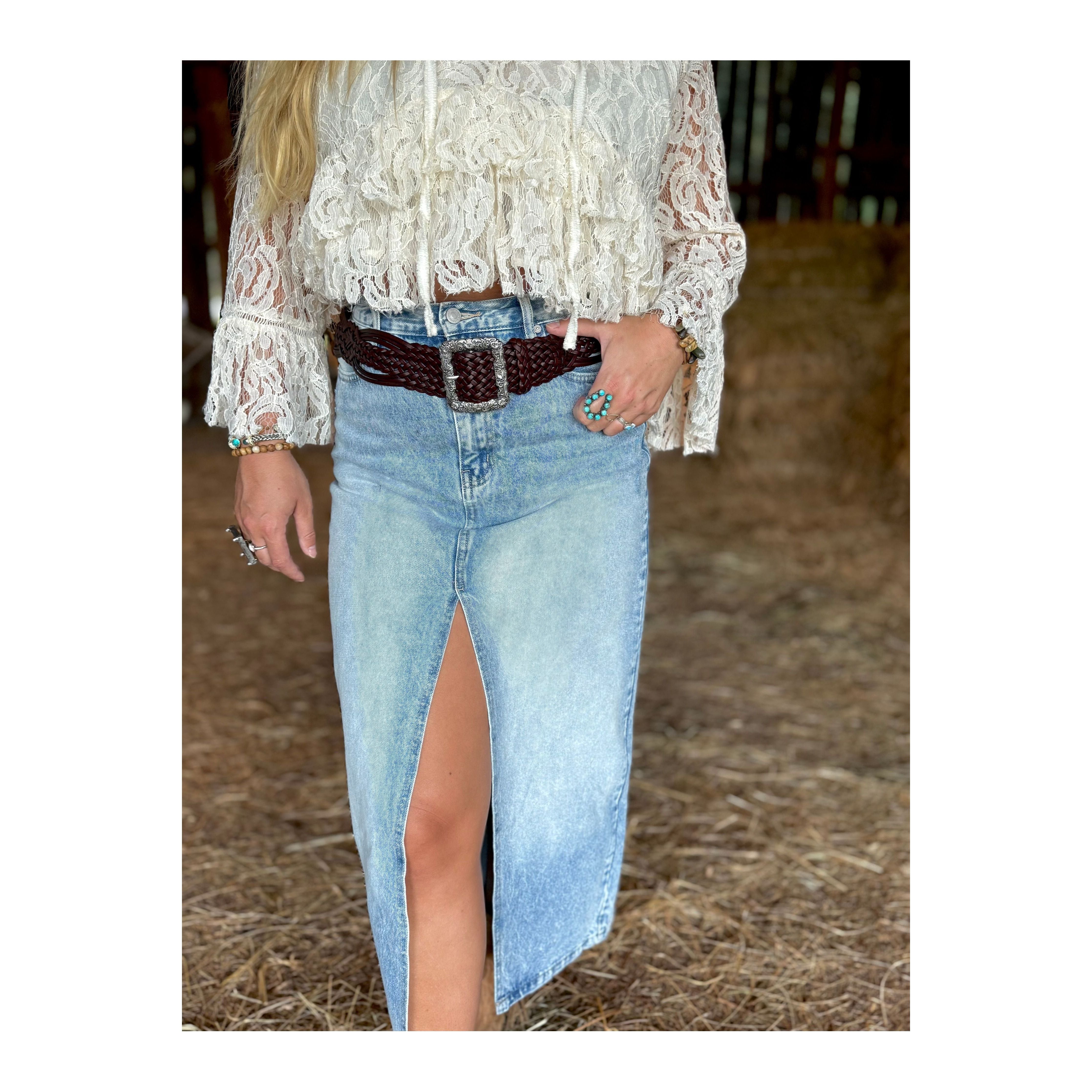 Bonnie Braided Leather Belt