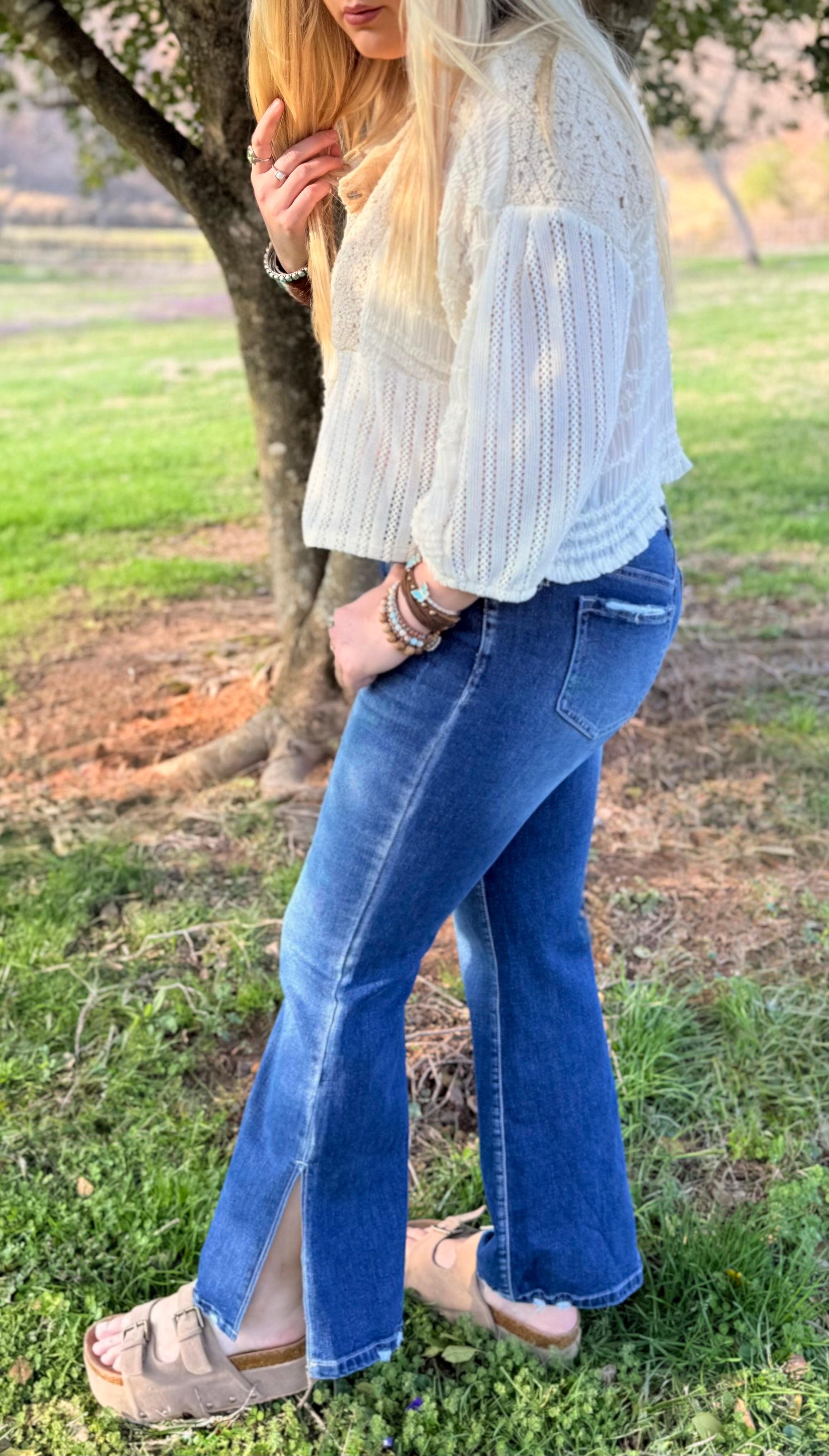 Chelsi Split Flared Jean