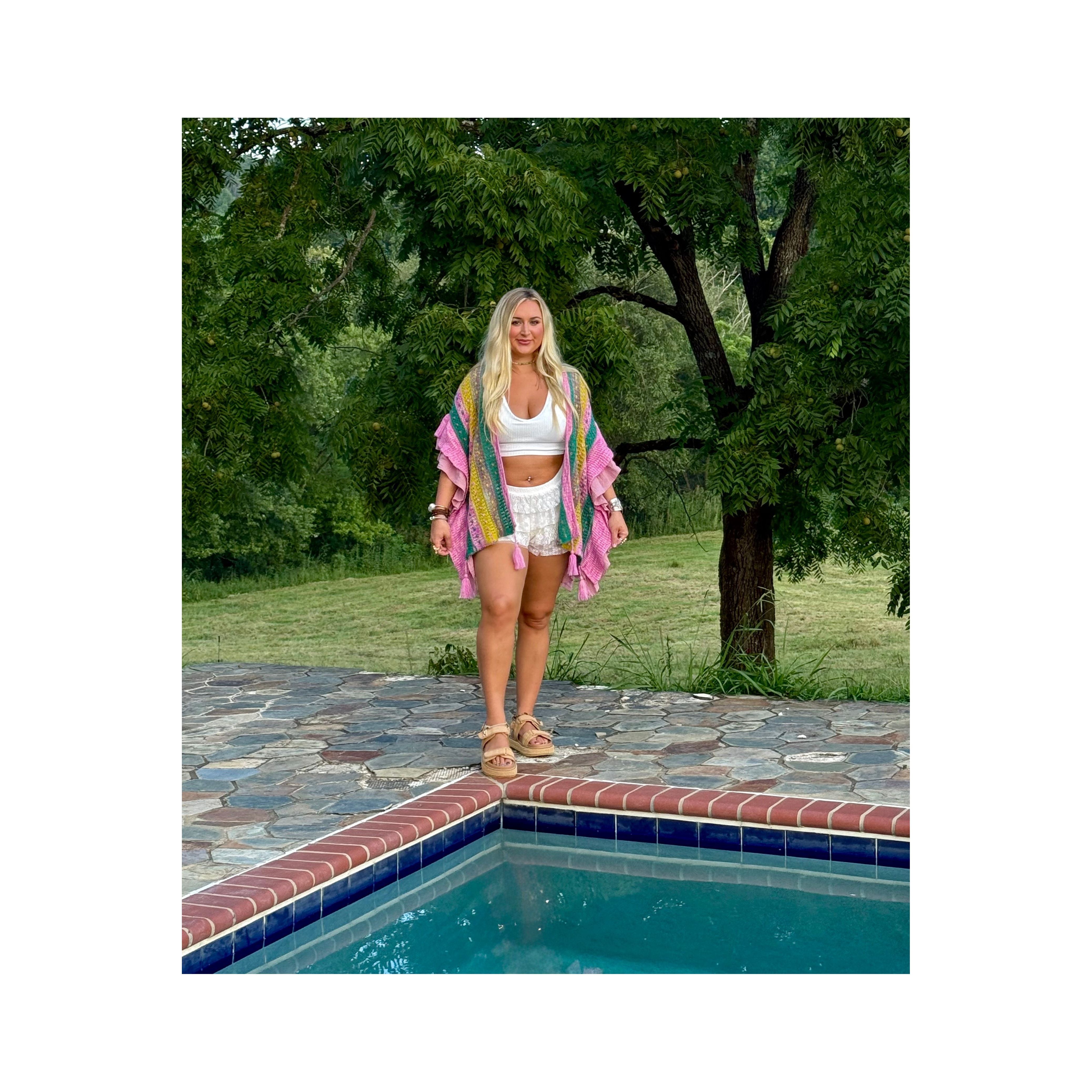 POL: Summer Lovin Pink Ruffled Cardigan