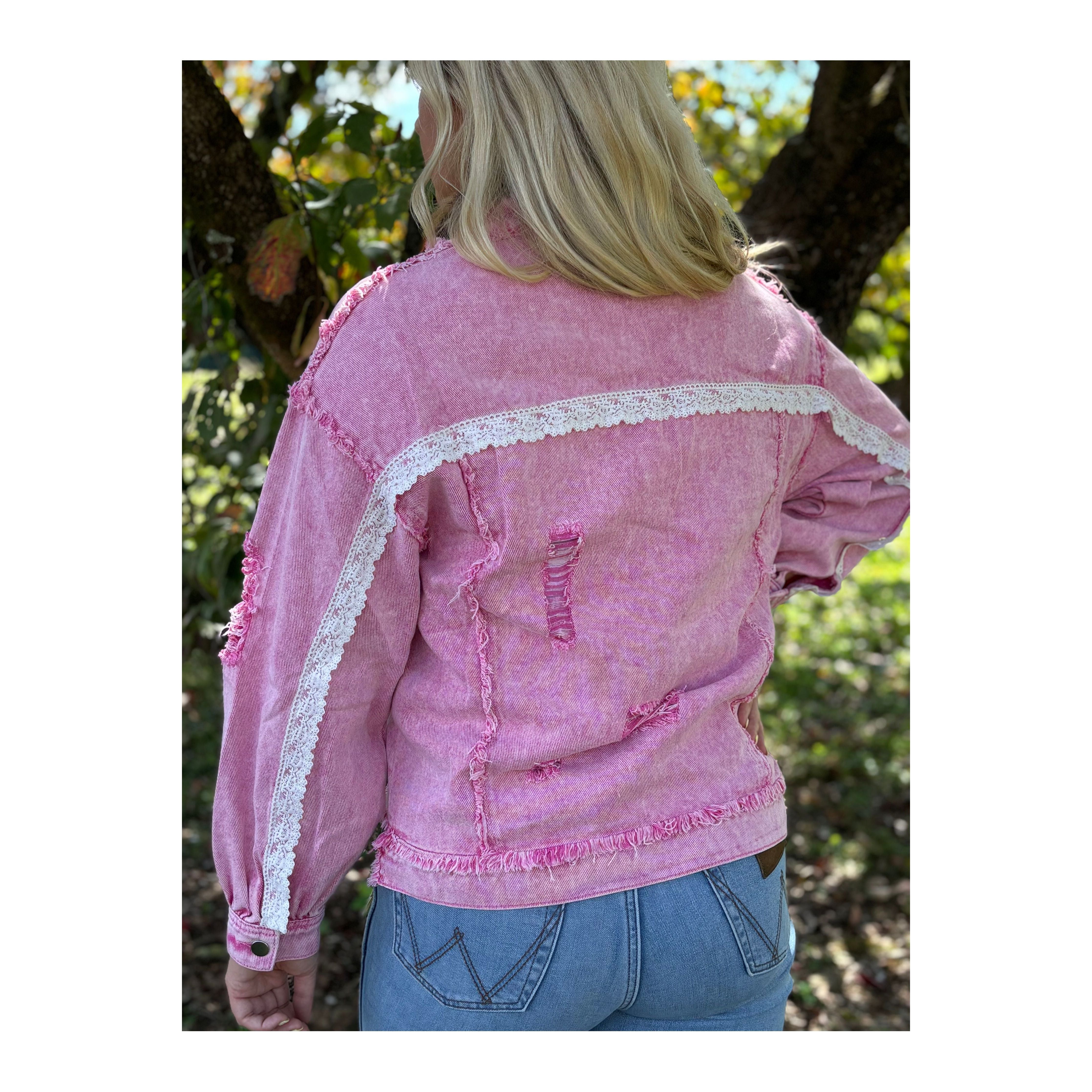 The Lolita Pink Lace Trim Shacket