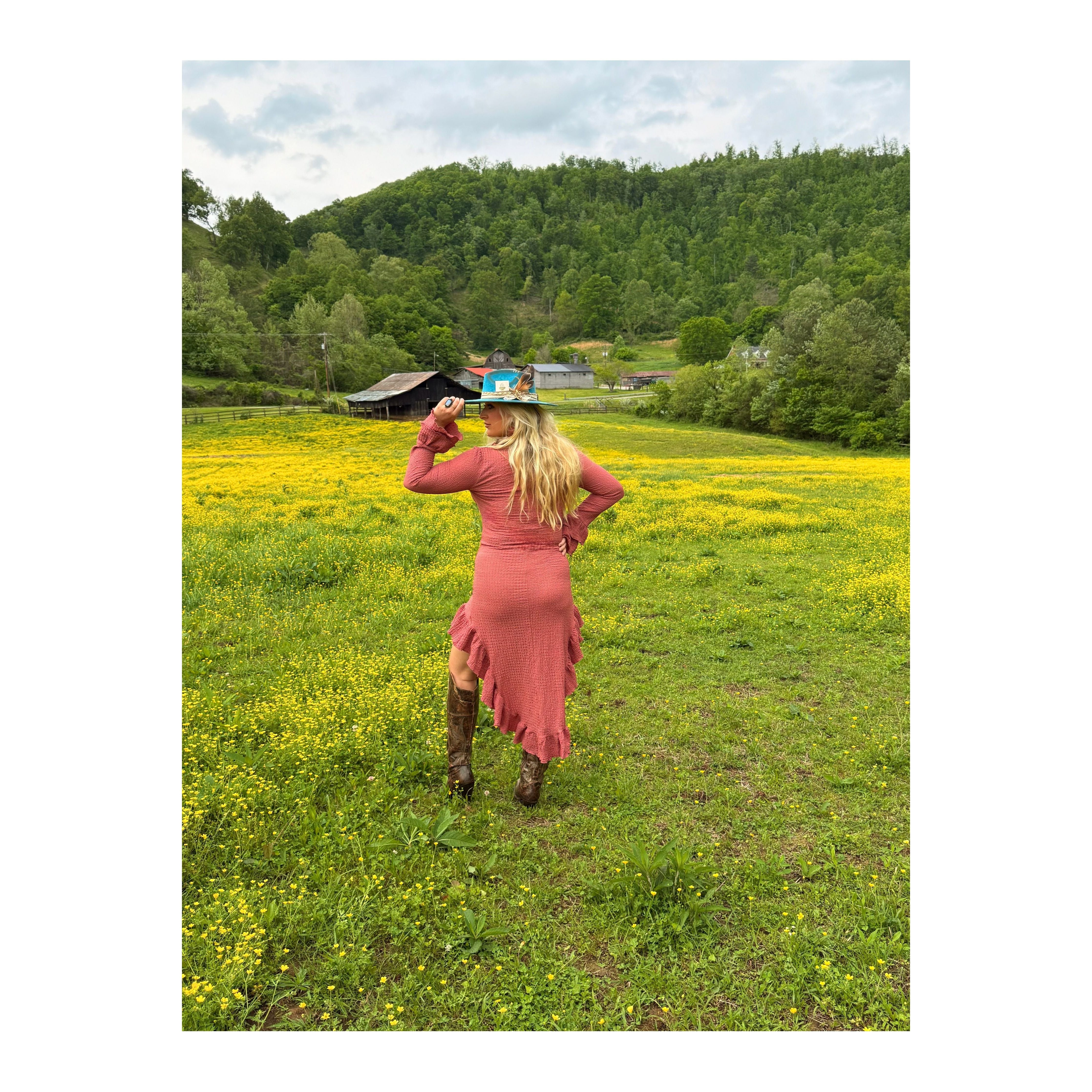 Rustic Daydream High Low Ruffle Dress