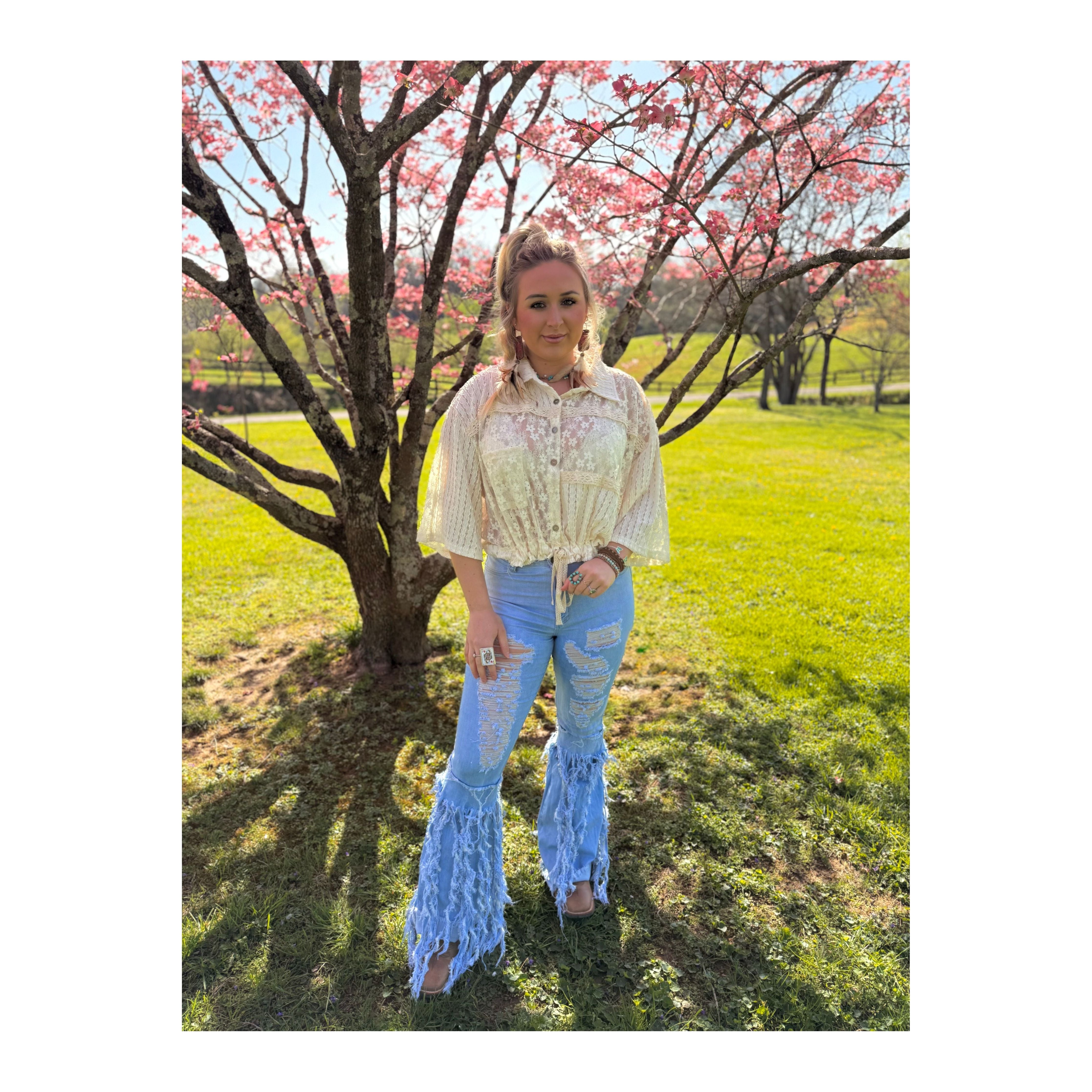 POL: Gypsy Cream Lace Top