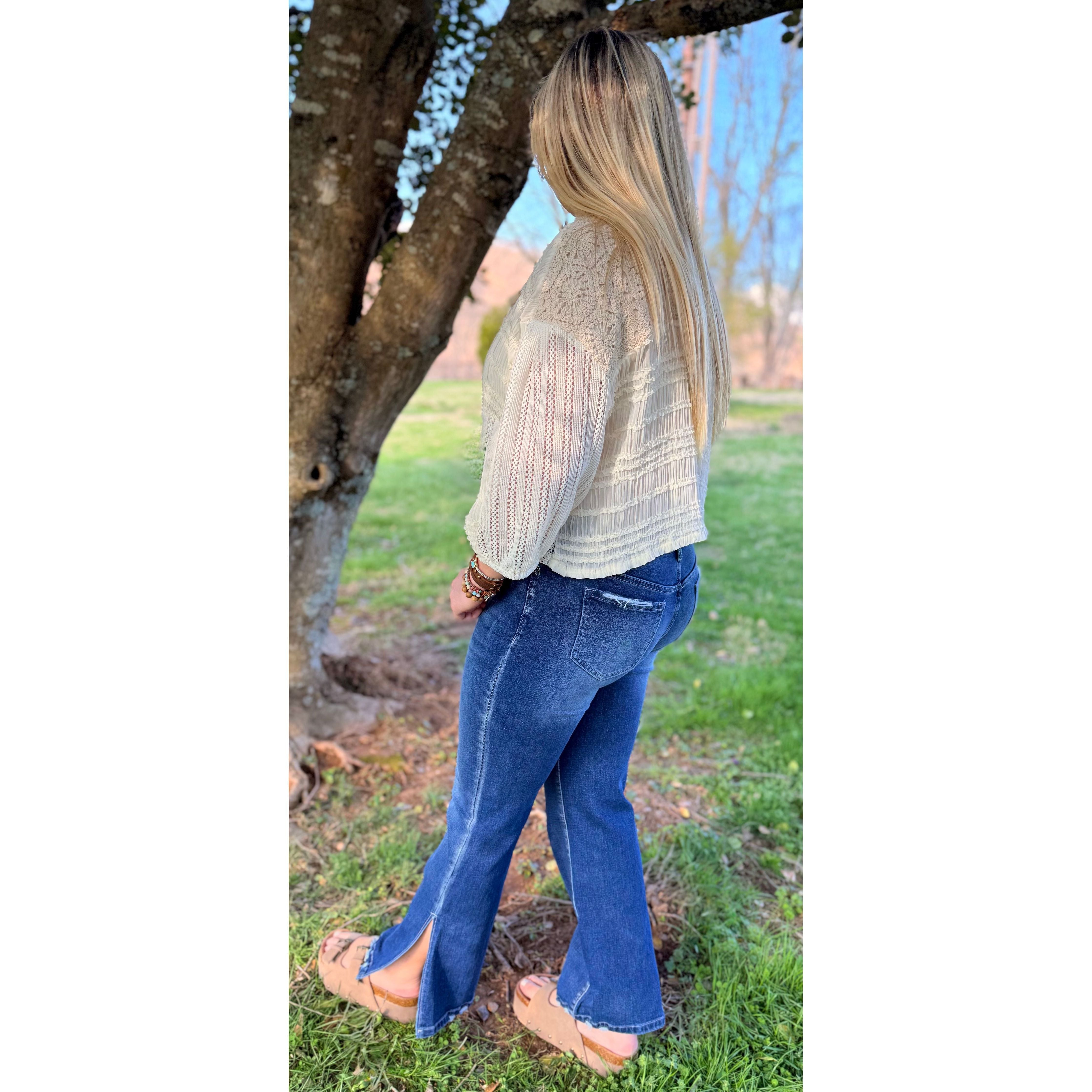 Chelsi Split Flared Jean