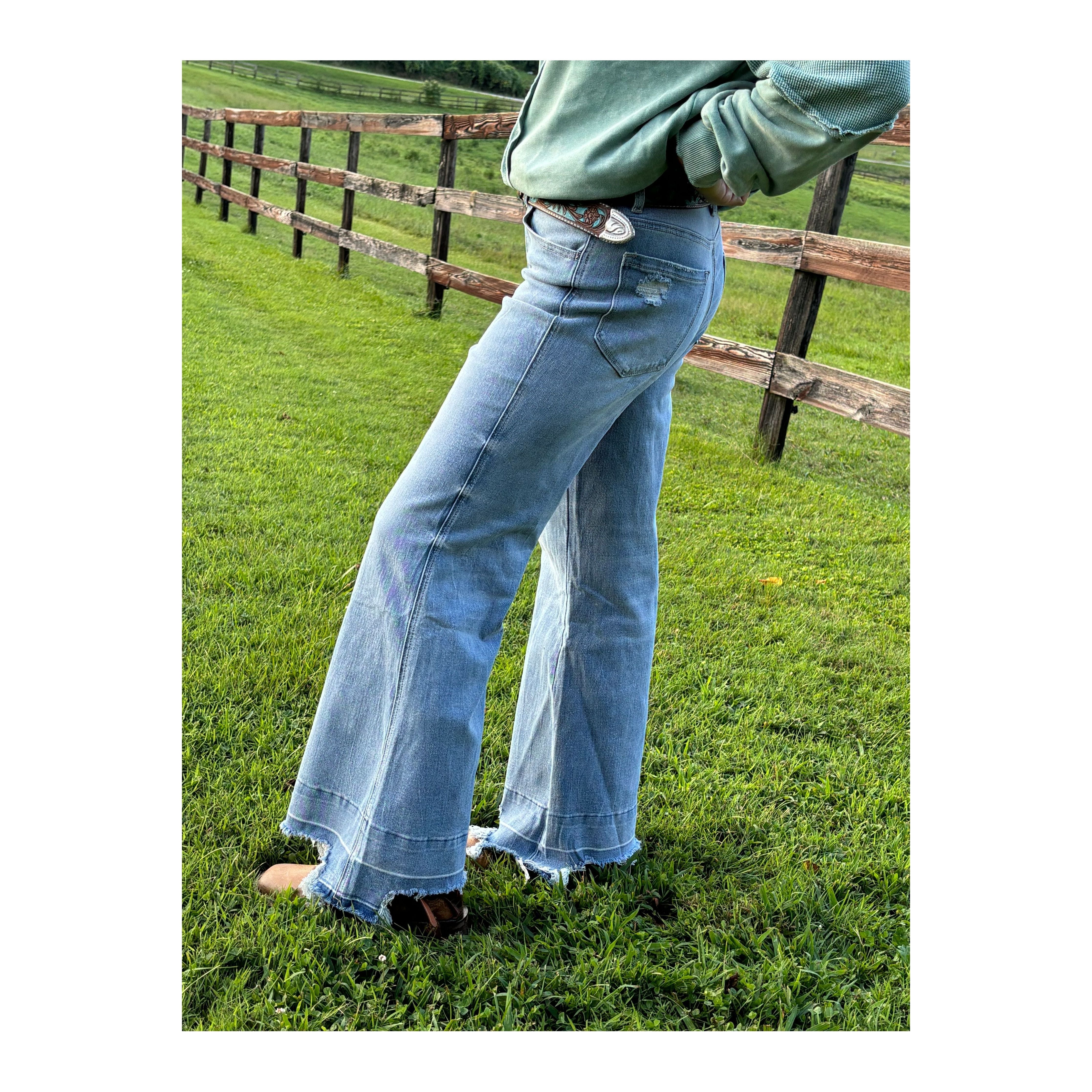 Ashleigh Light Blue Frayed Jeans