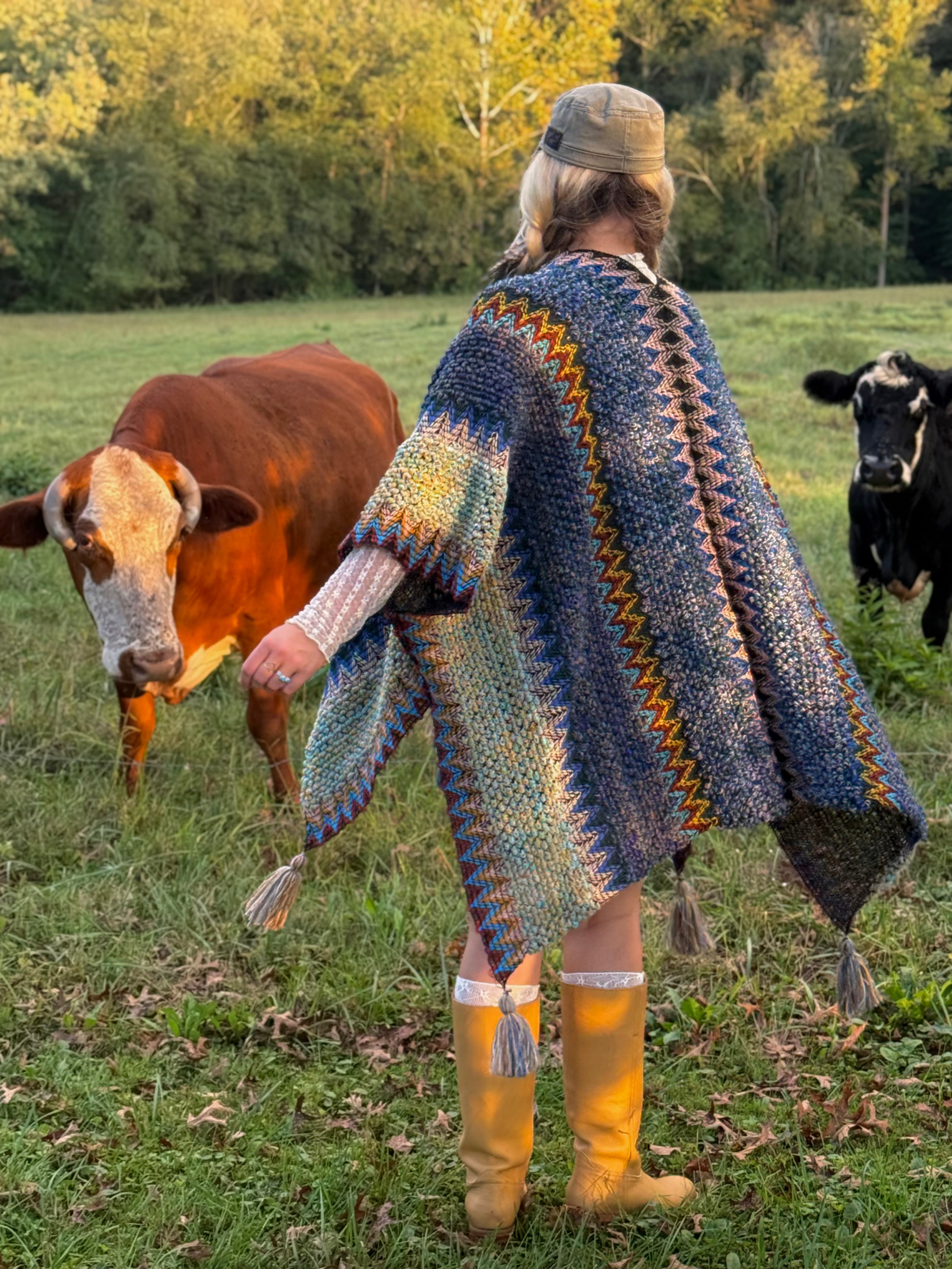 Boheme Soul Crochet Kimono in Blue