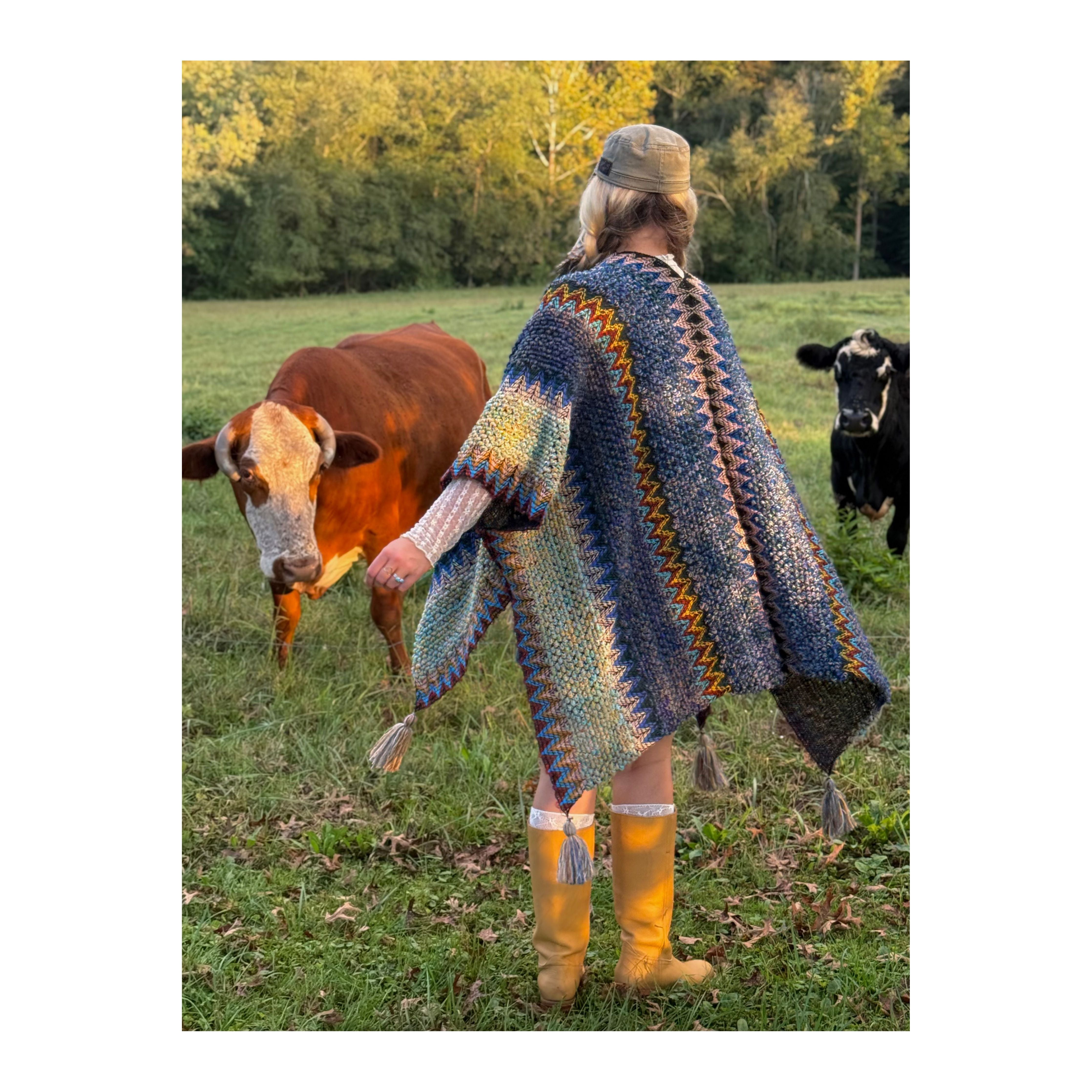 Boheme Soul Crochet Kimono in Blue