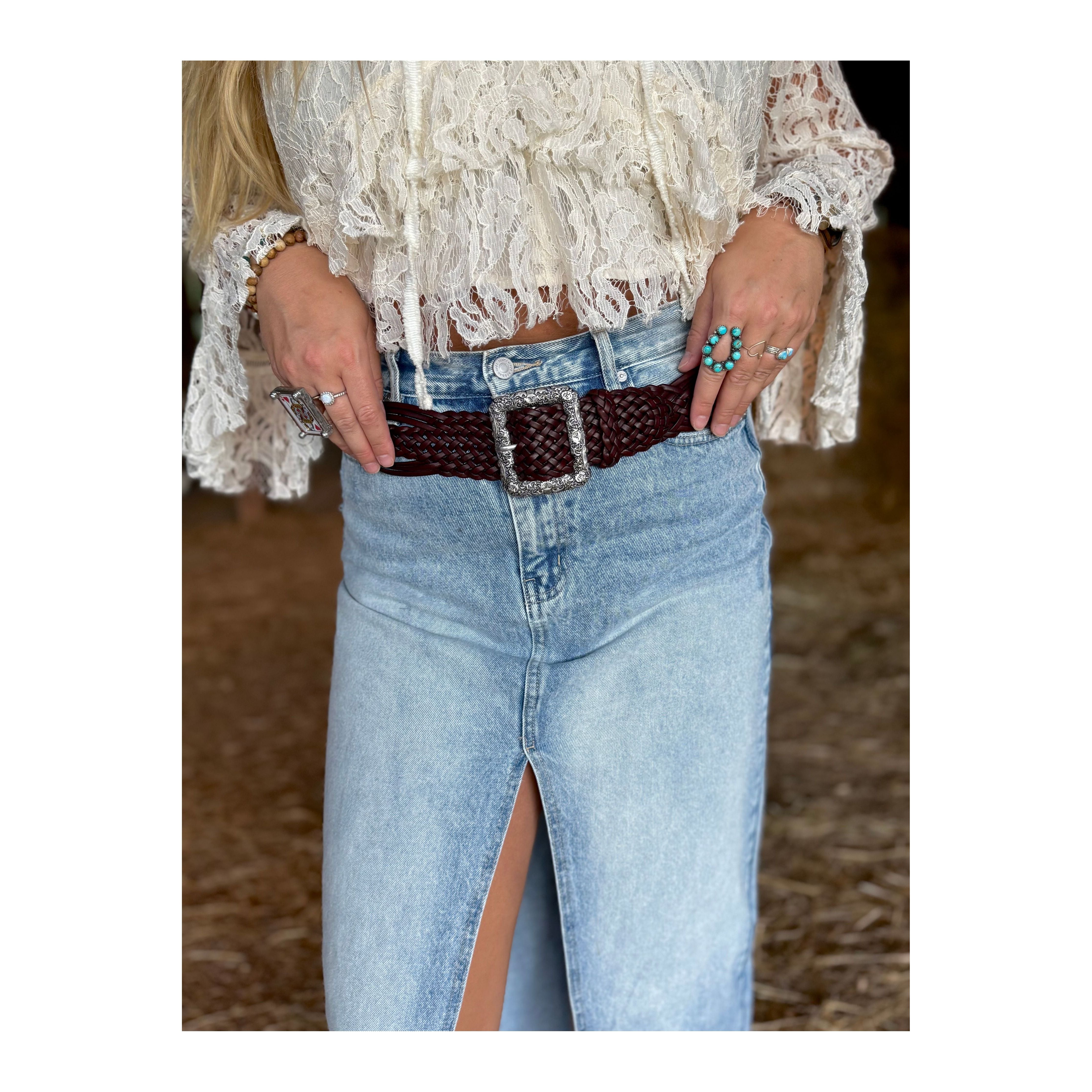 Bonnie Braided Leather Belt