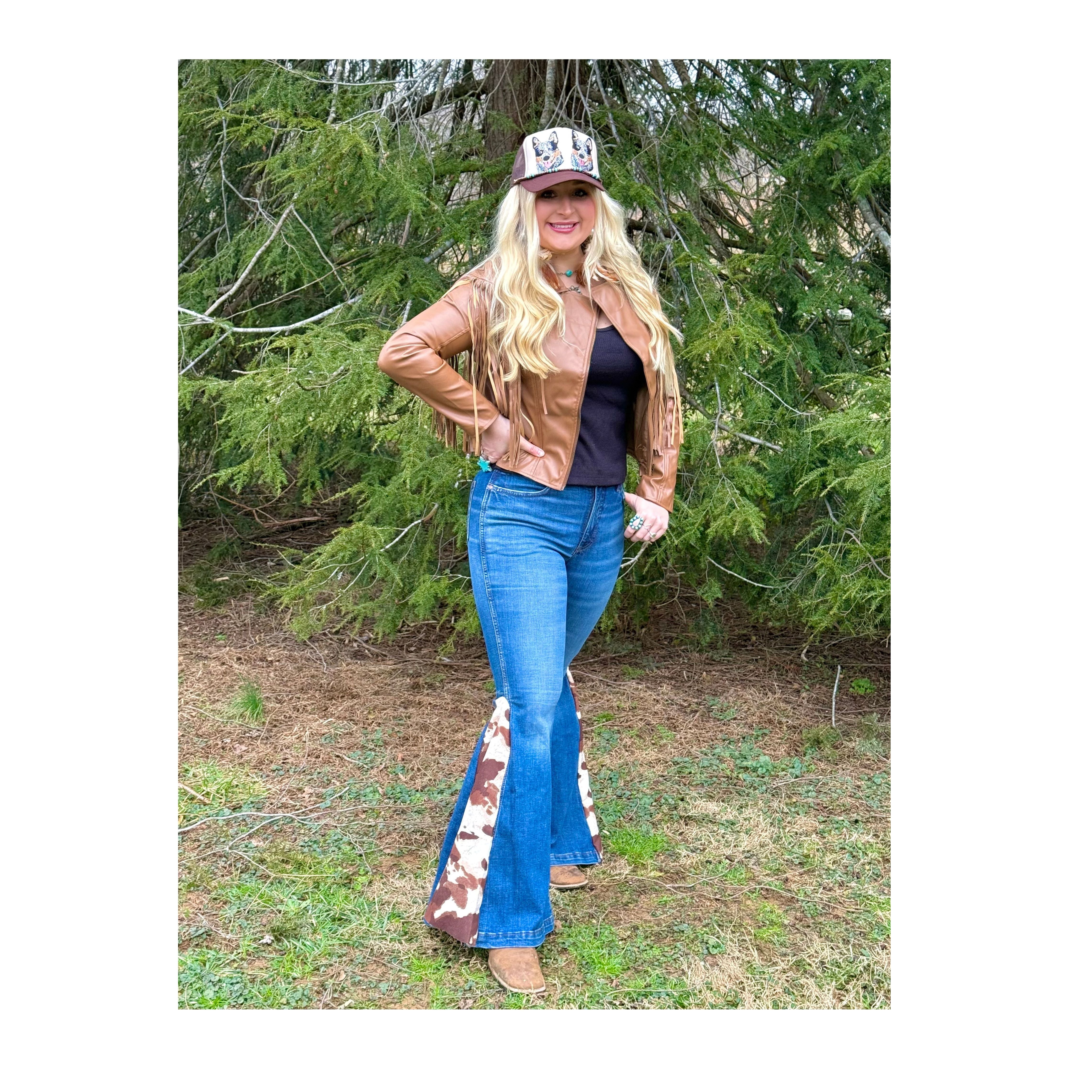 The Serina Leather Fringe Jacket