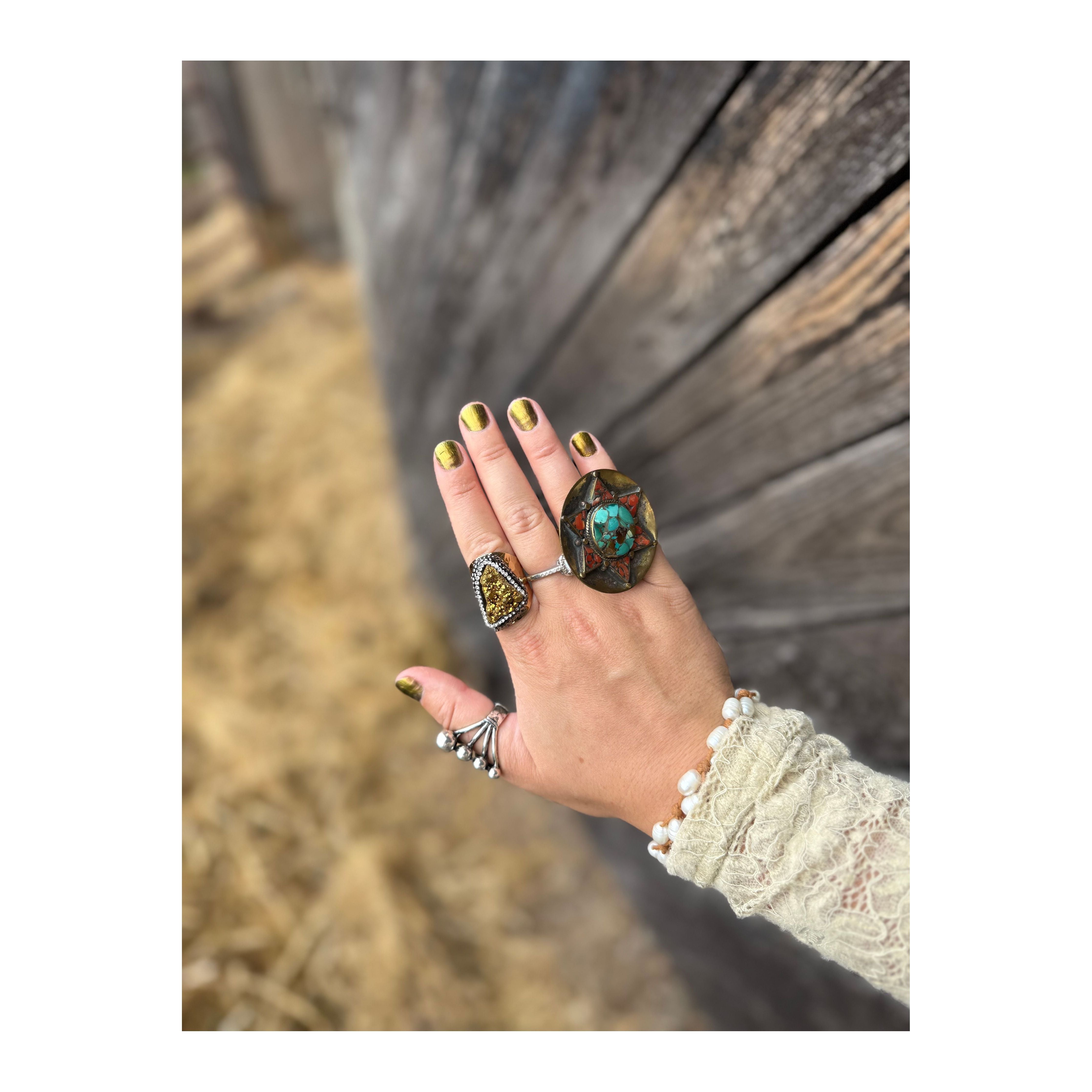 Moonlit Bead Ring