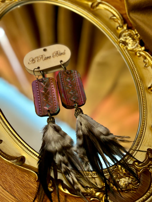 Tiger Feather Earrings