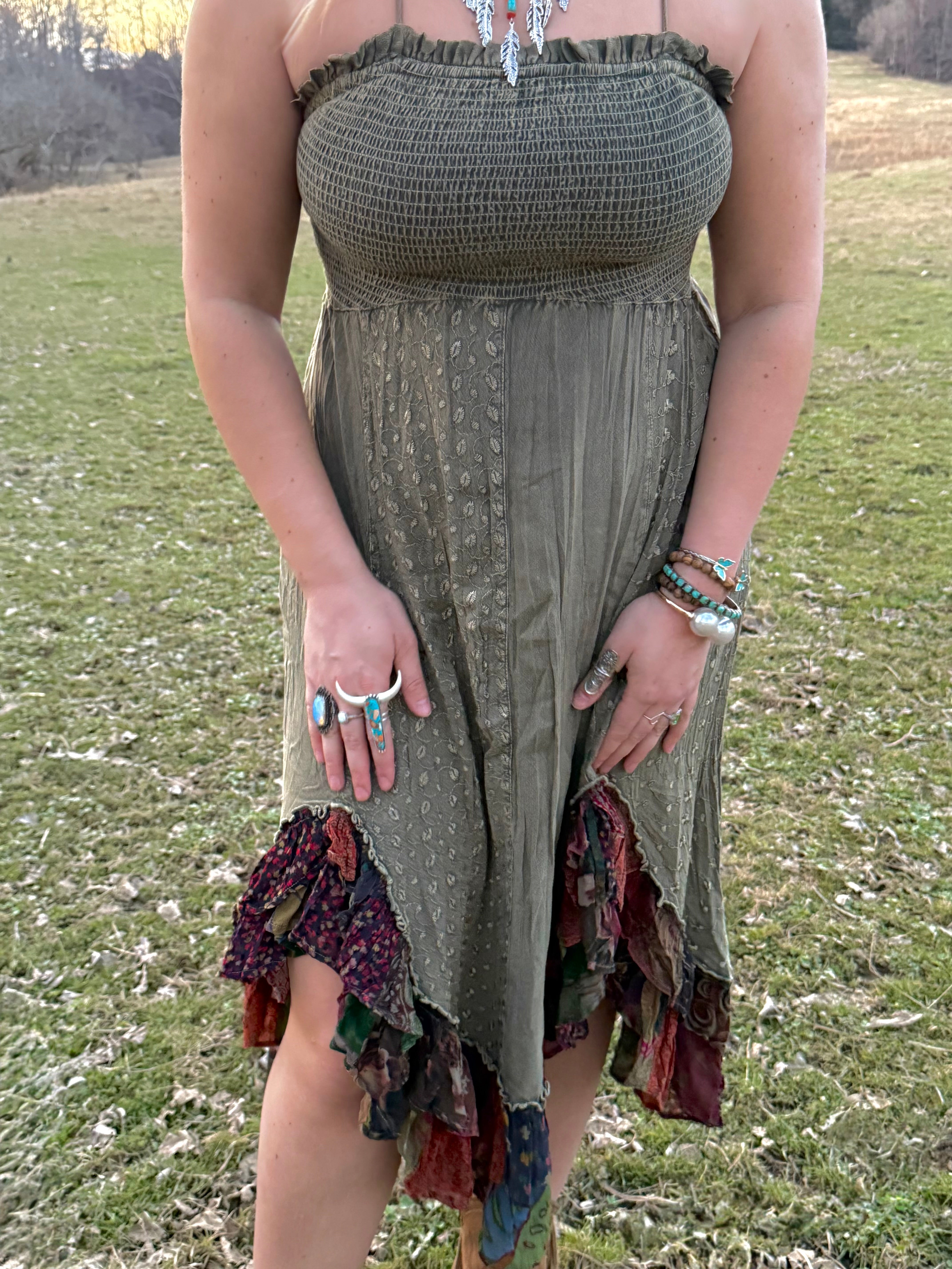Picking Flowers Boho Midi Dress