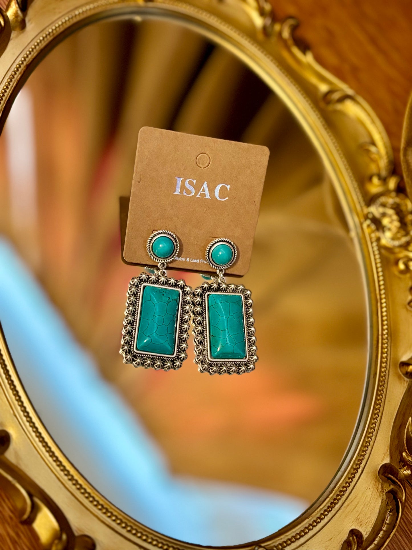 Square Turquoise Earring