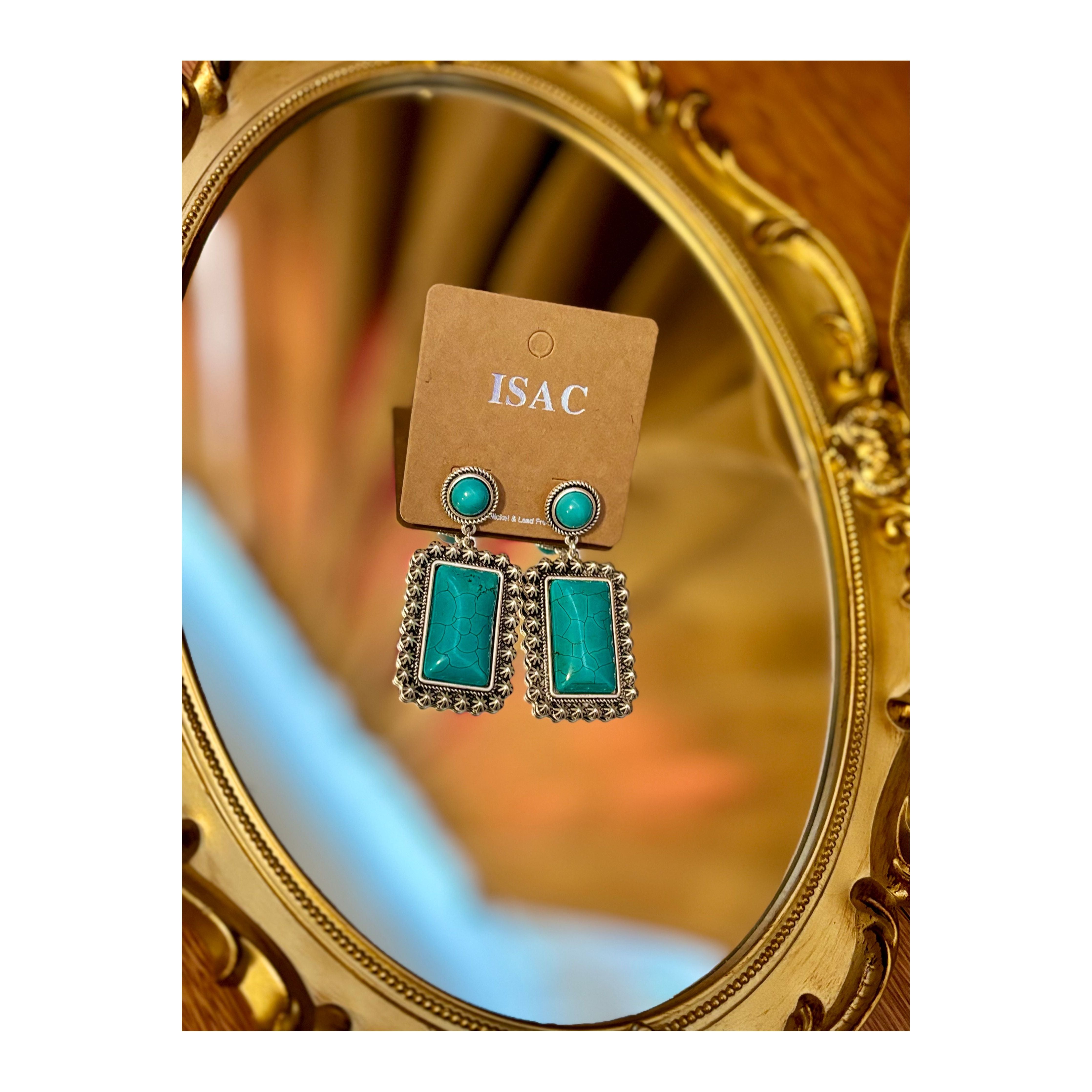 Square Turquoise Earring