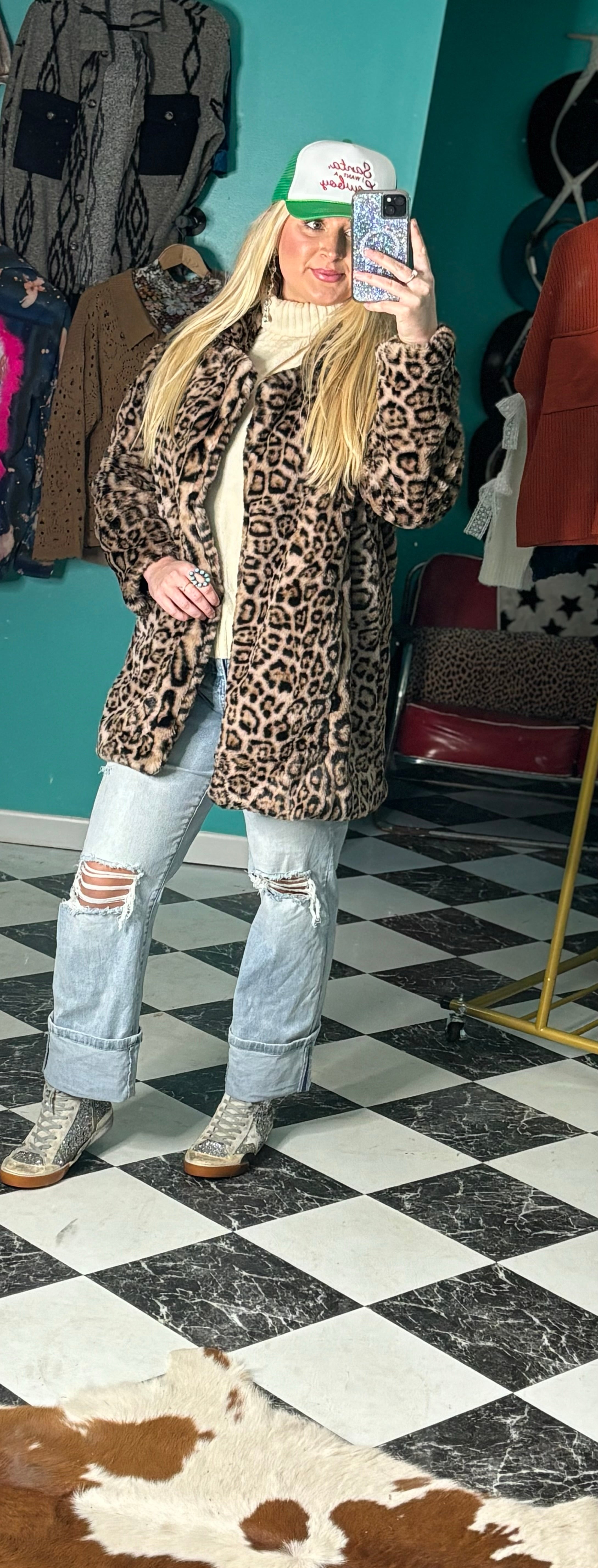 Cheetah Faux Fur Jacket