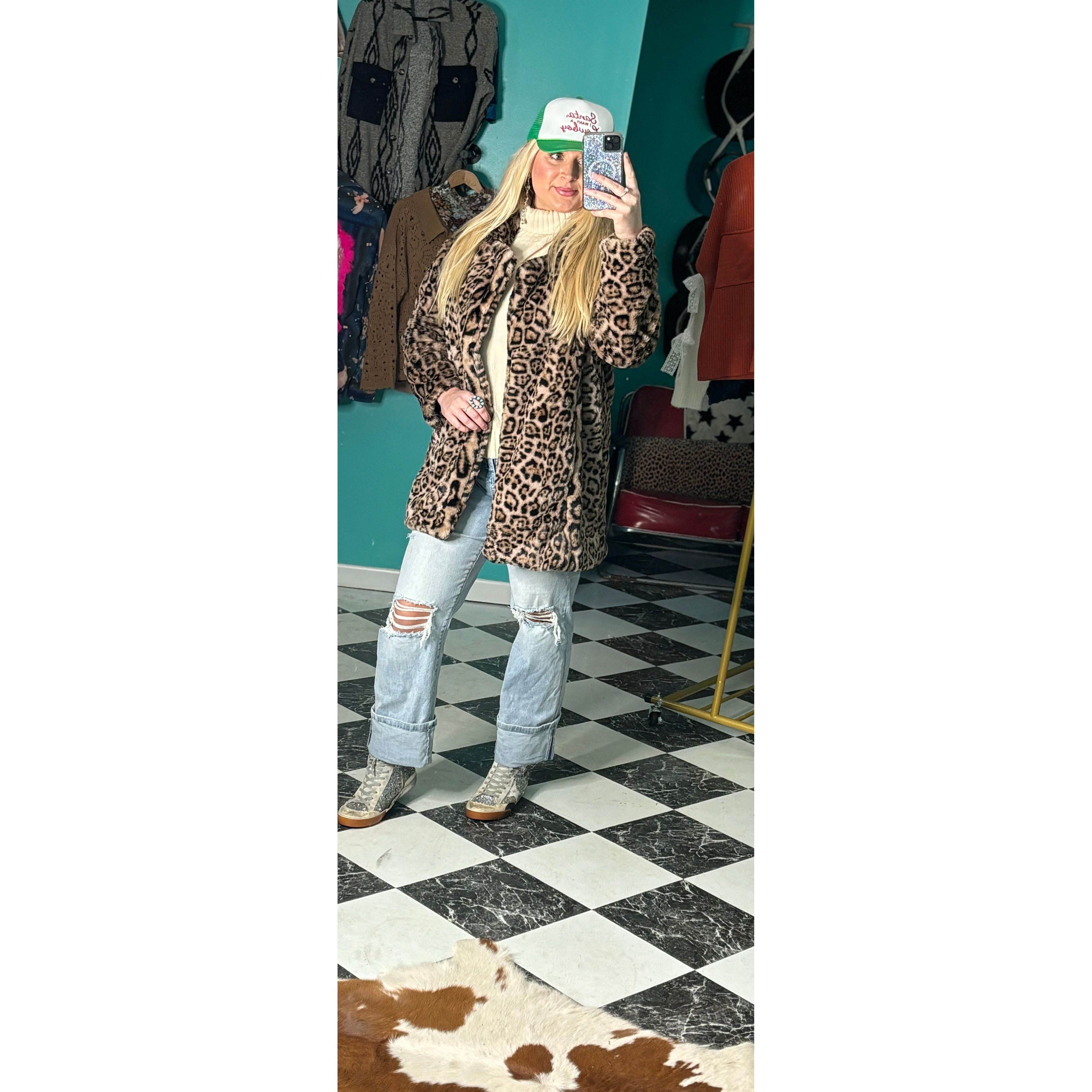 Cheetah Faux Fur Jacket