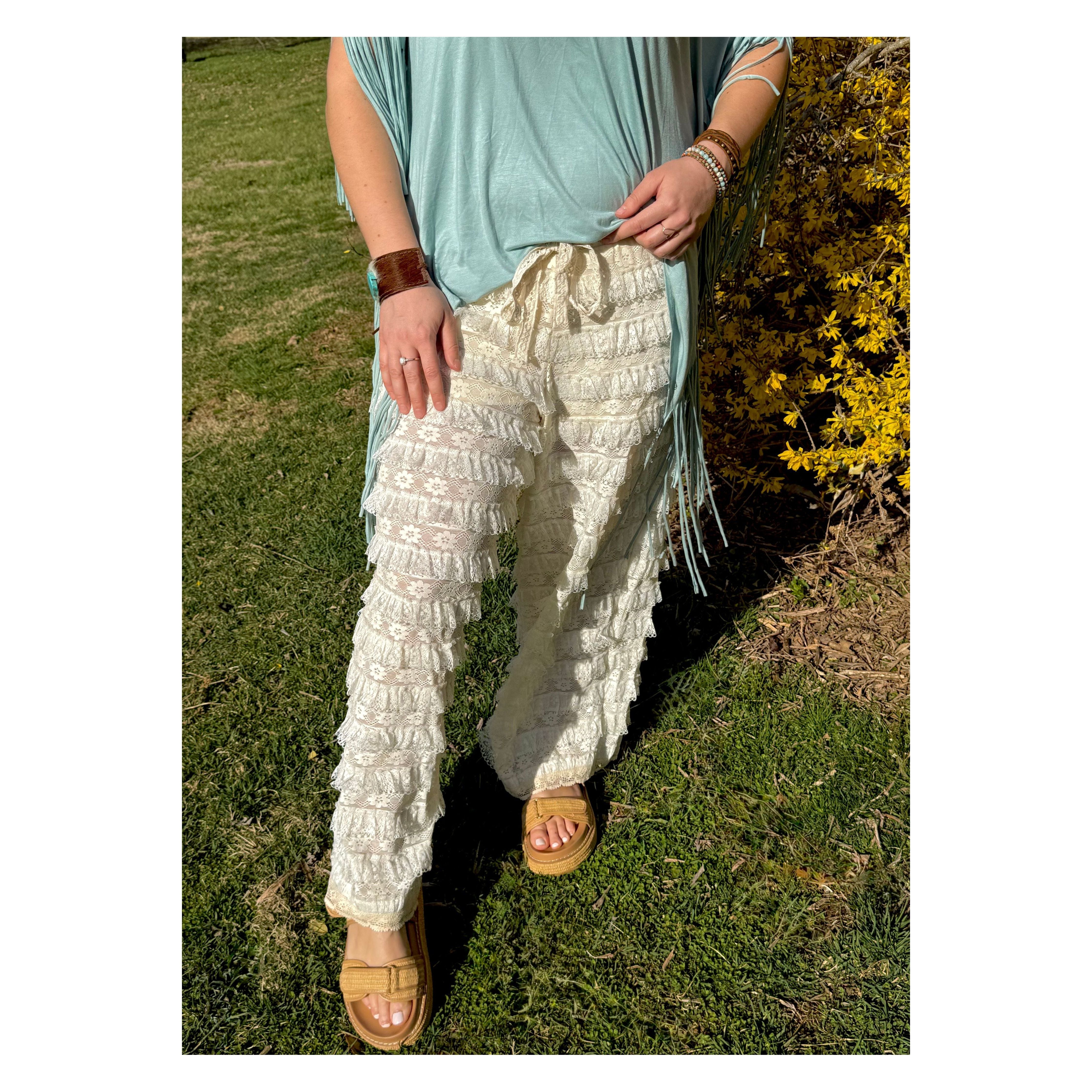 POL: Lace DayDream Ruffle Pants