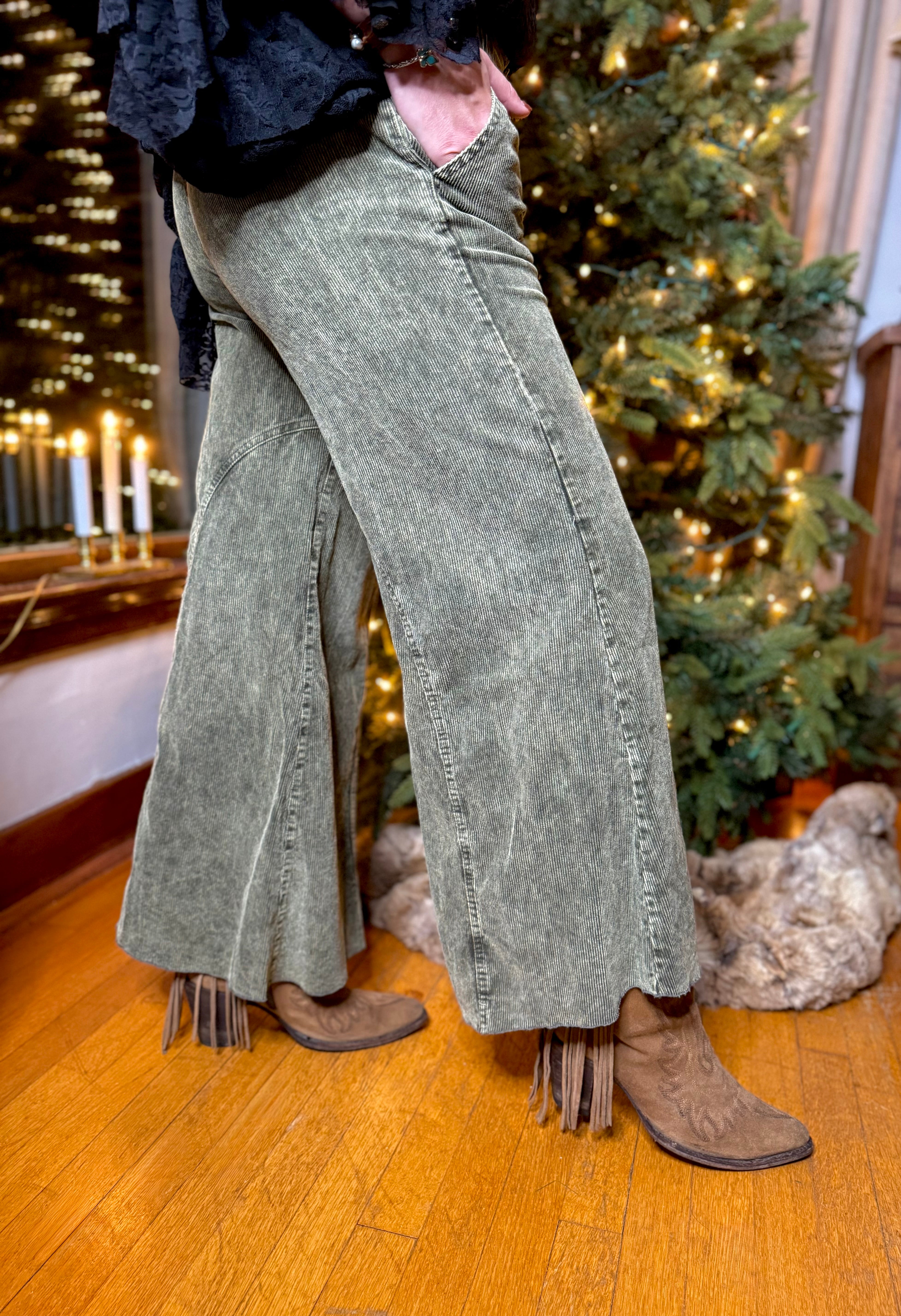 Olive Green Corduroy Pants