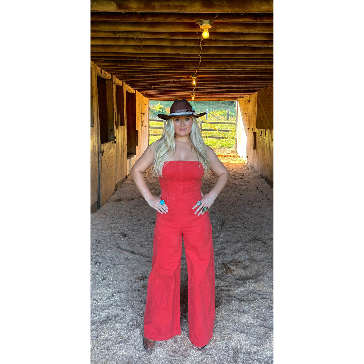 Orange Flare Jumpsuit