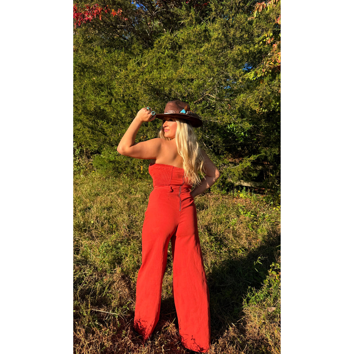 Orange Flare Jumpsuit