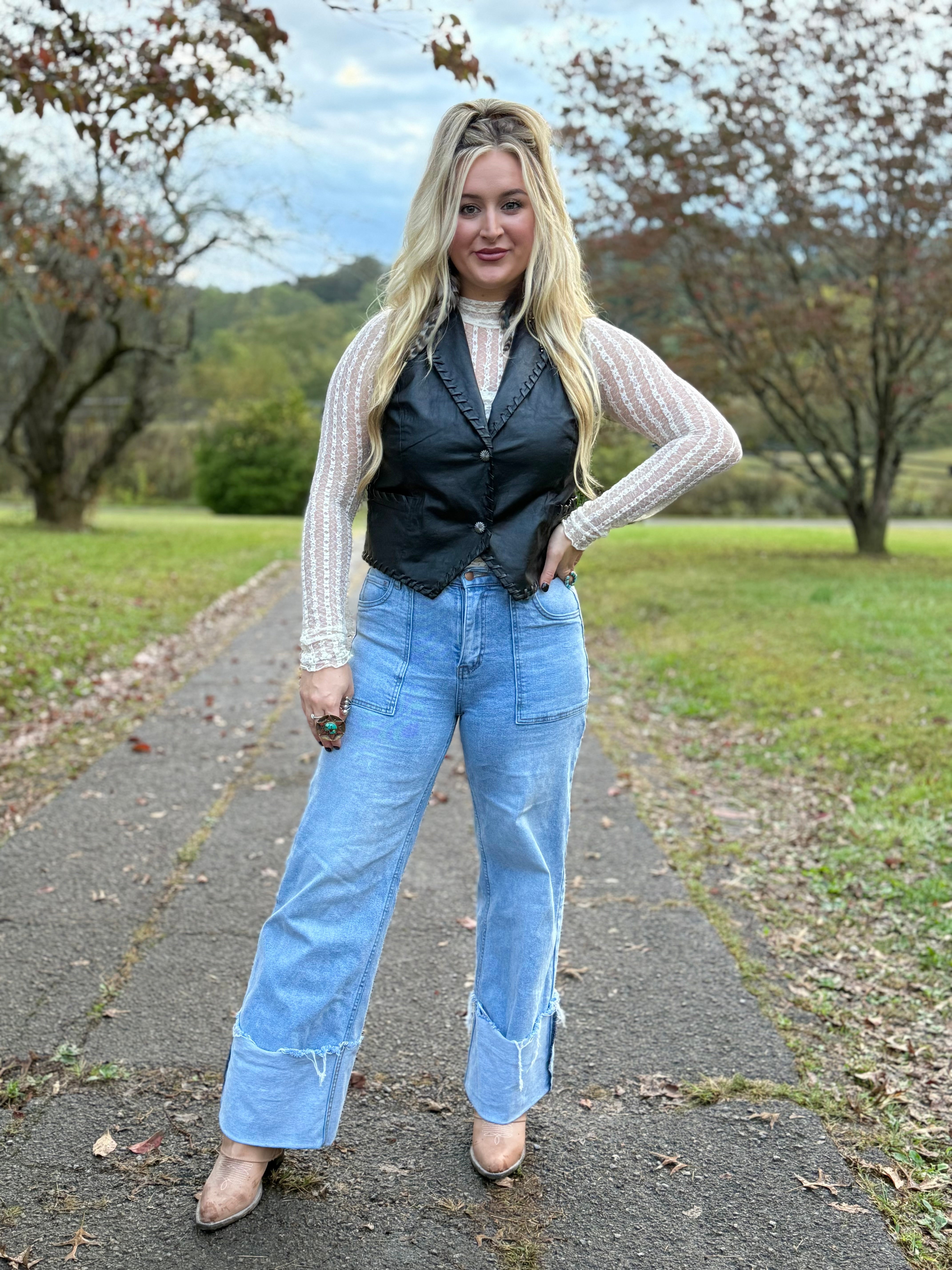 Midnight Black Western Vest