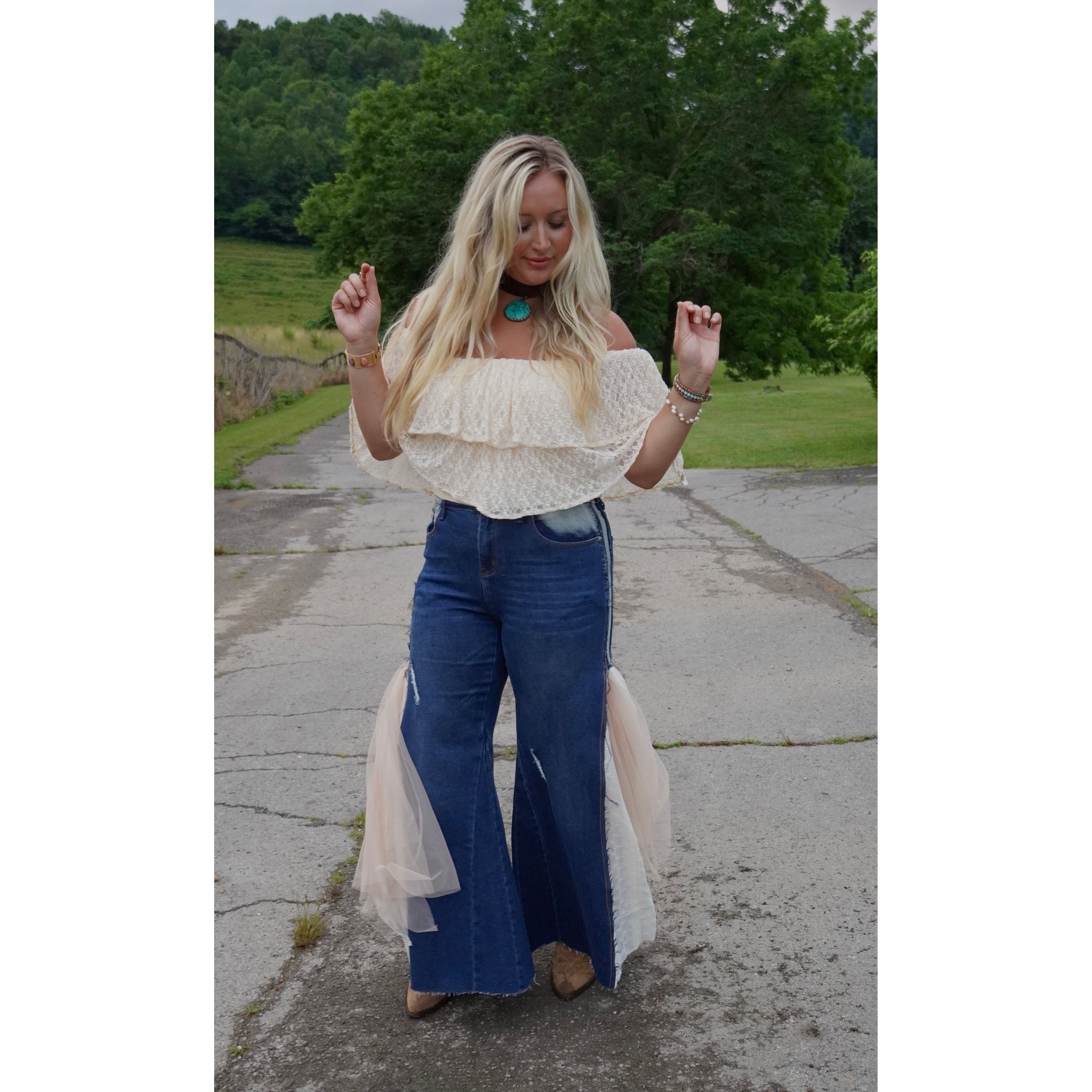 Layered Lace Bell-bottoms