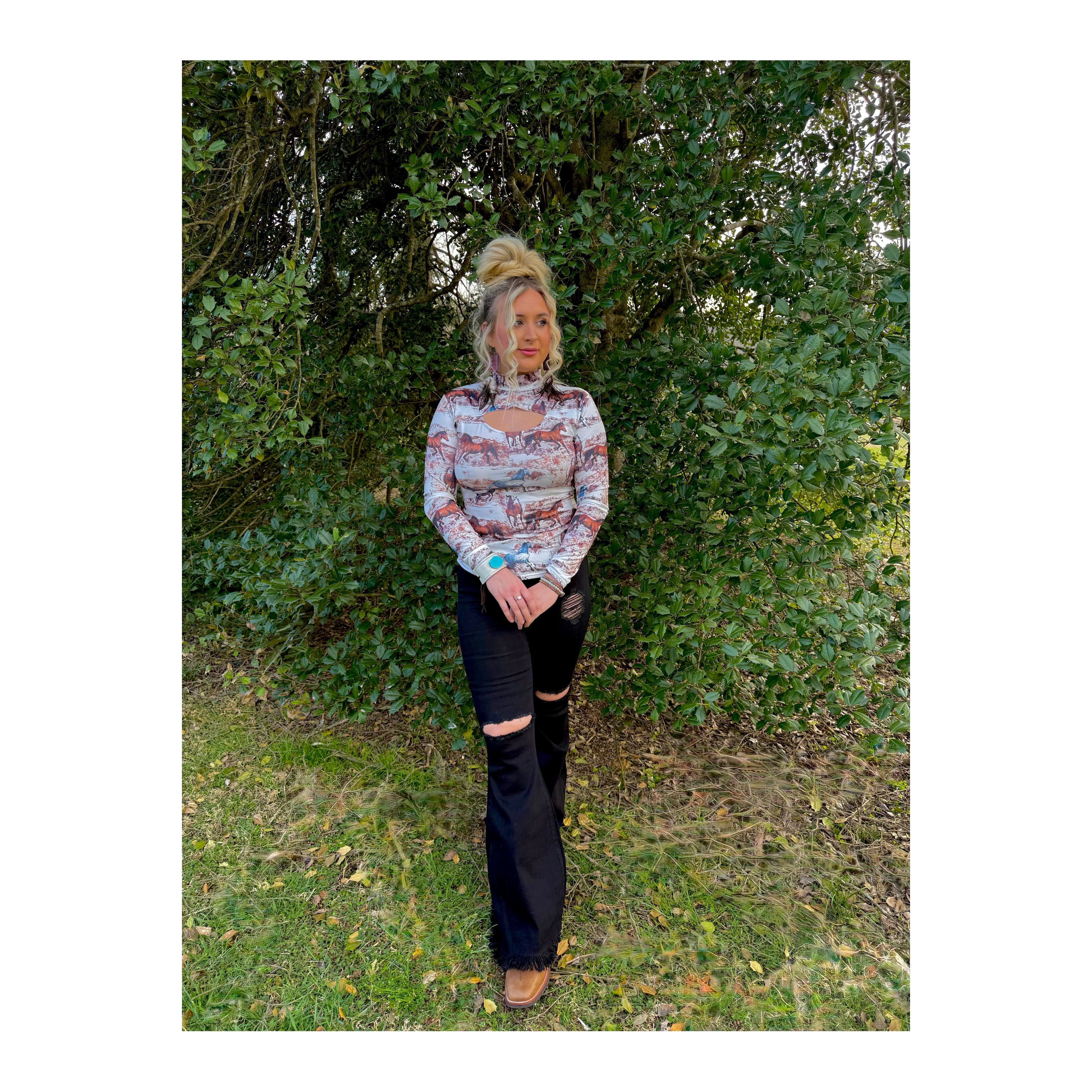 The Steele High Waisted Black Bell Bottom