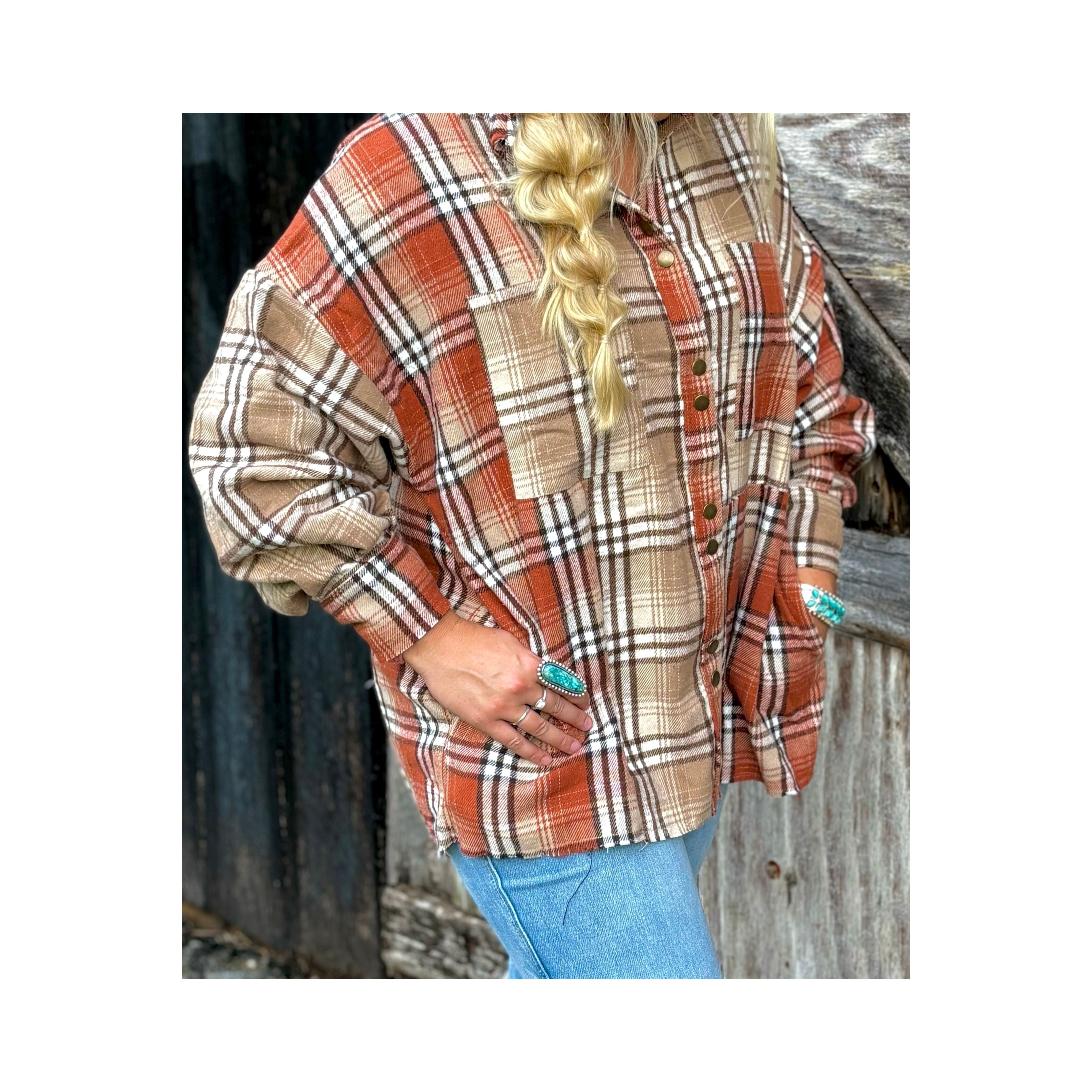 Oversized Flannel Shacket (with pockets)