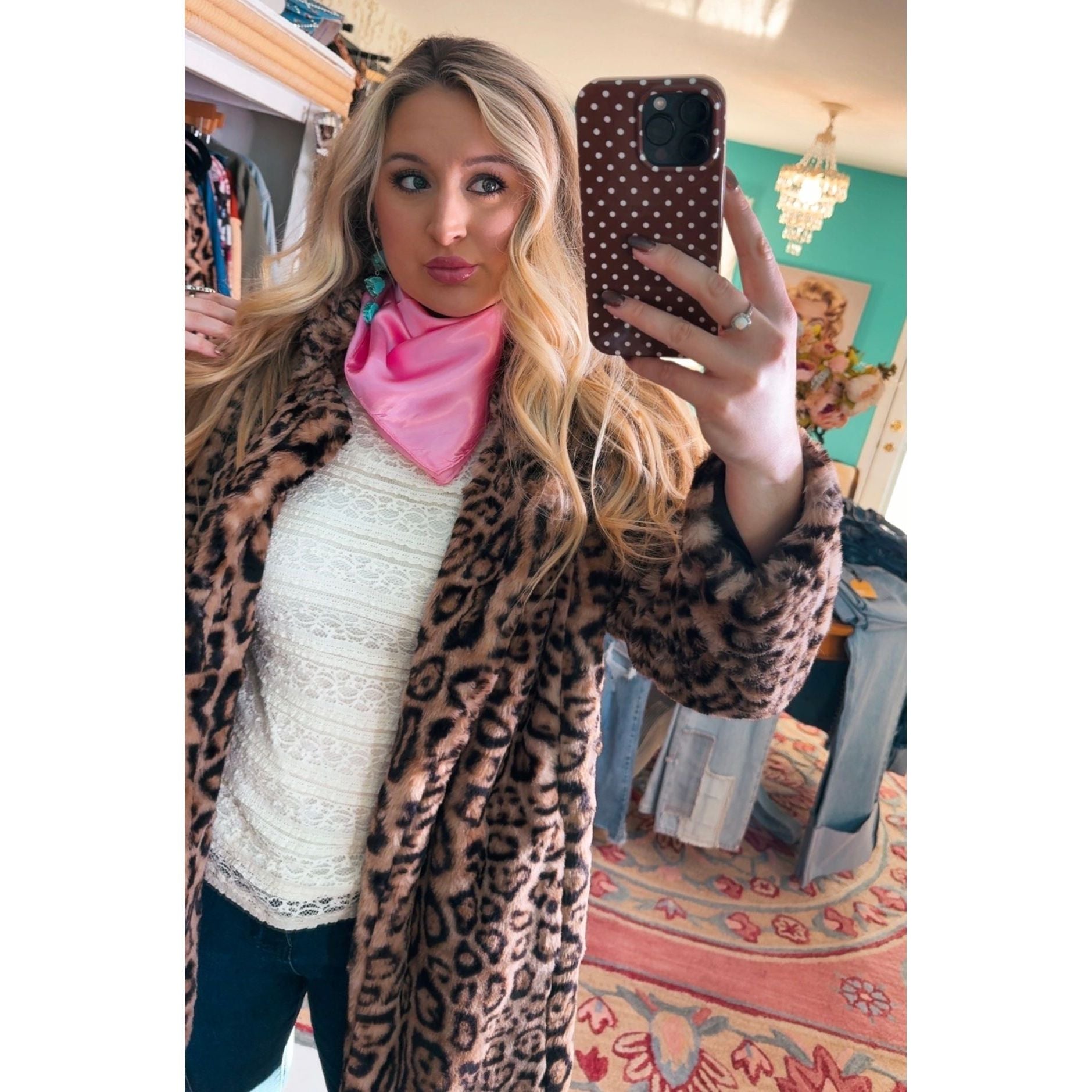 Baby Pink Satin Scarf