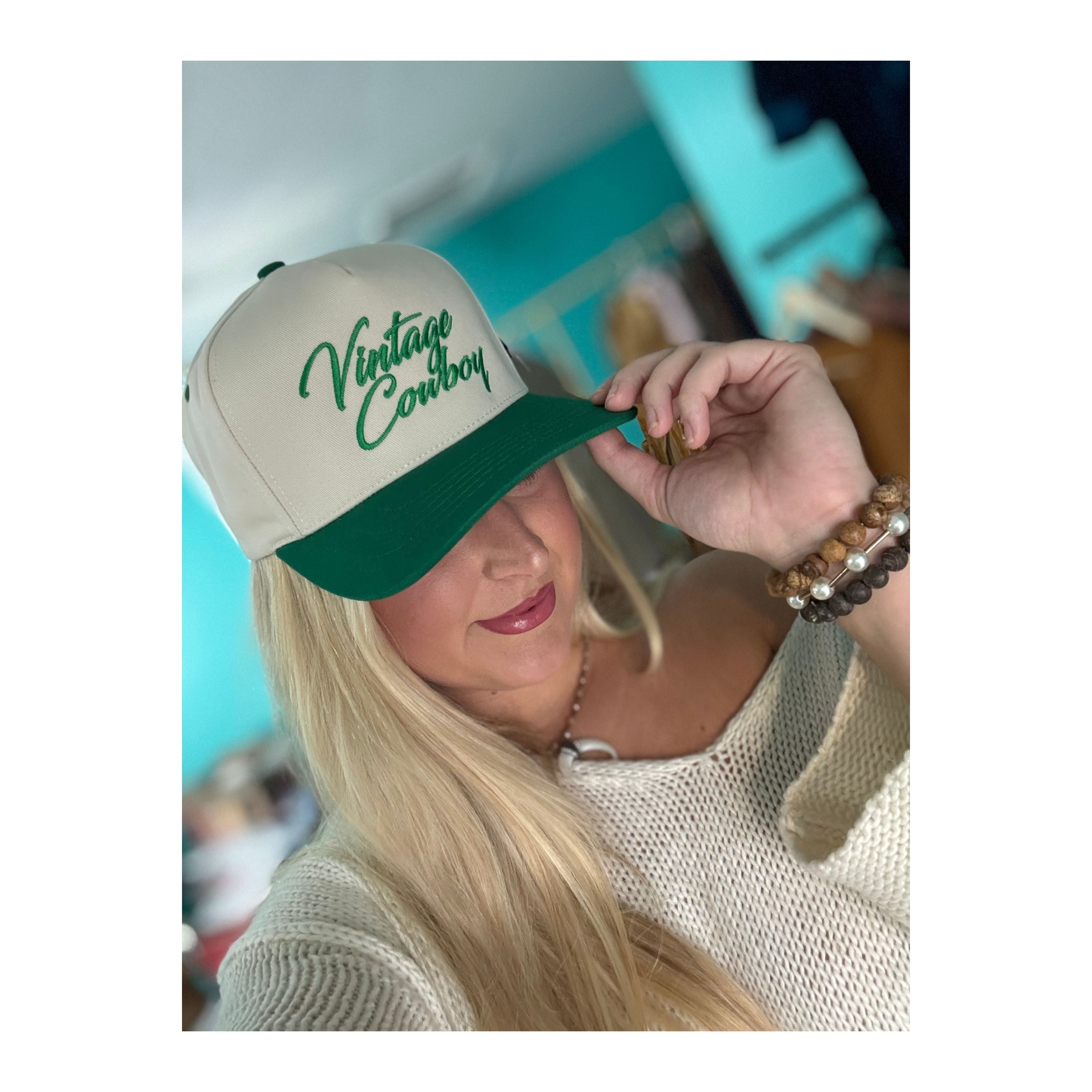 Vintage Cowboy Hat (Green)