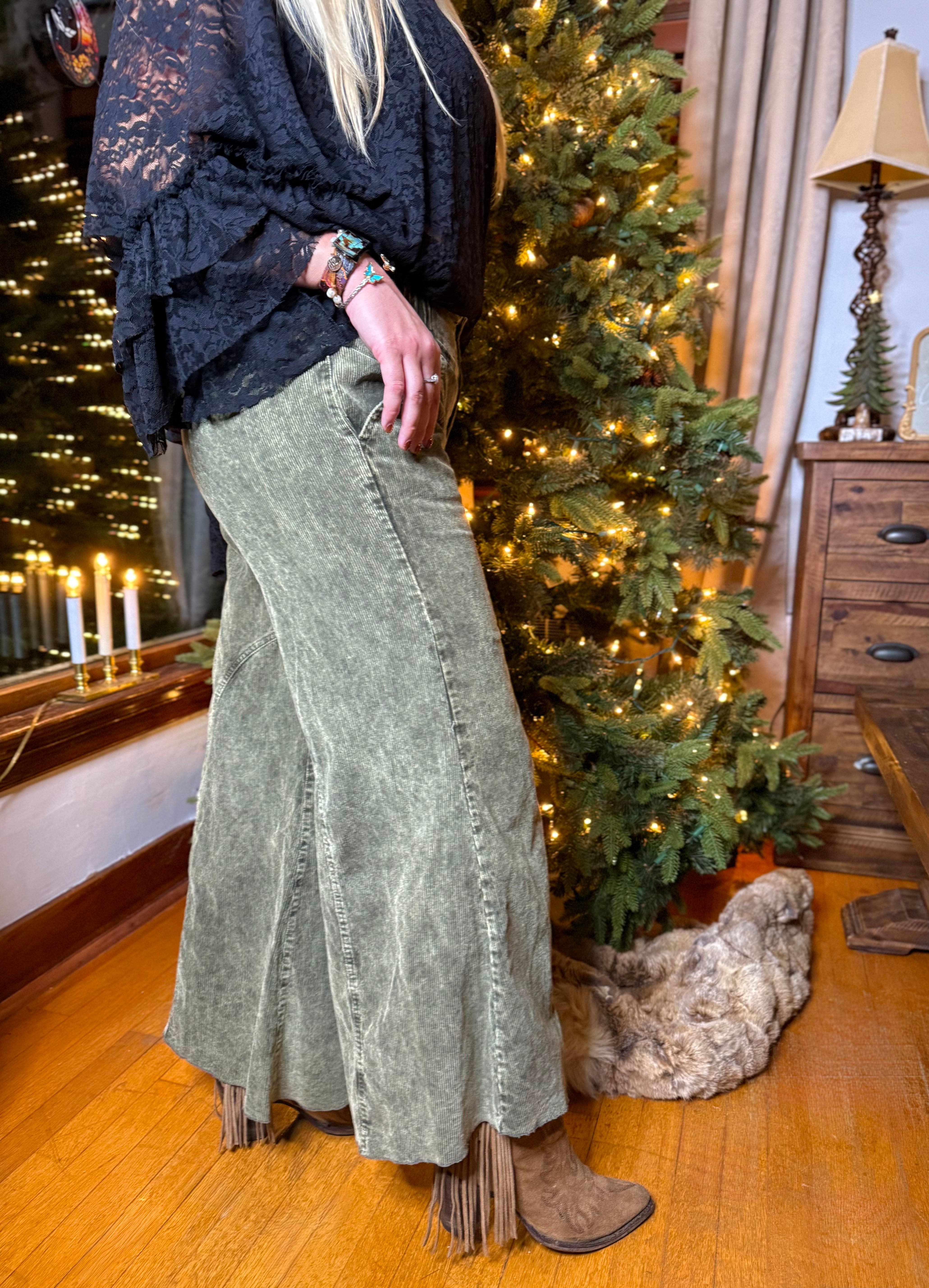 Olive Green Corduroy Pants