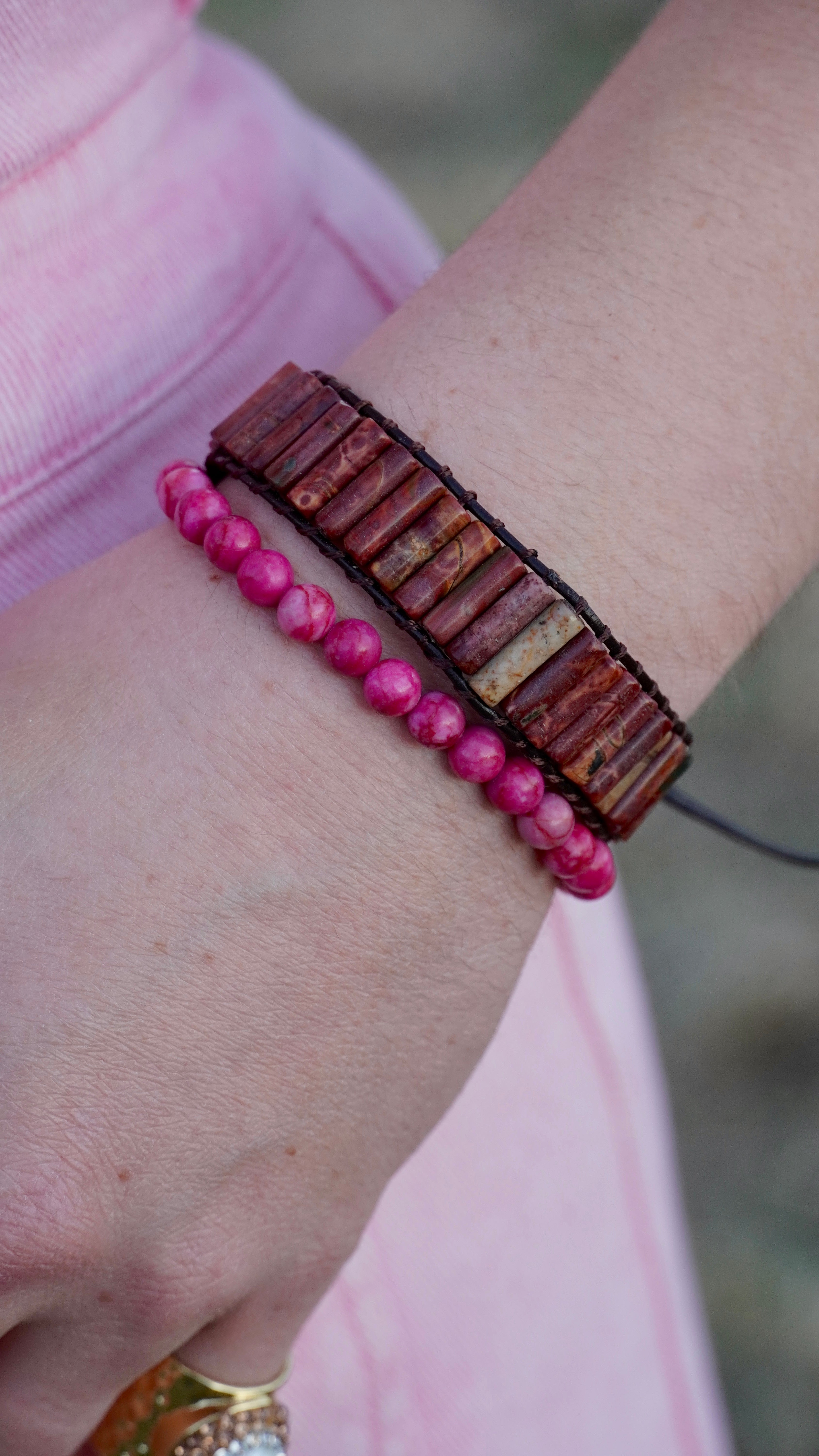 Woven Stone Beaded Bracelet