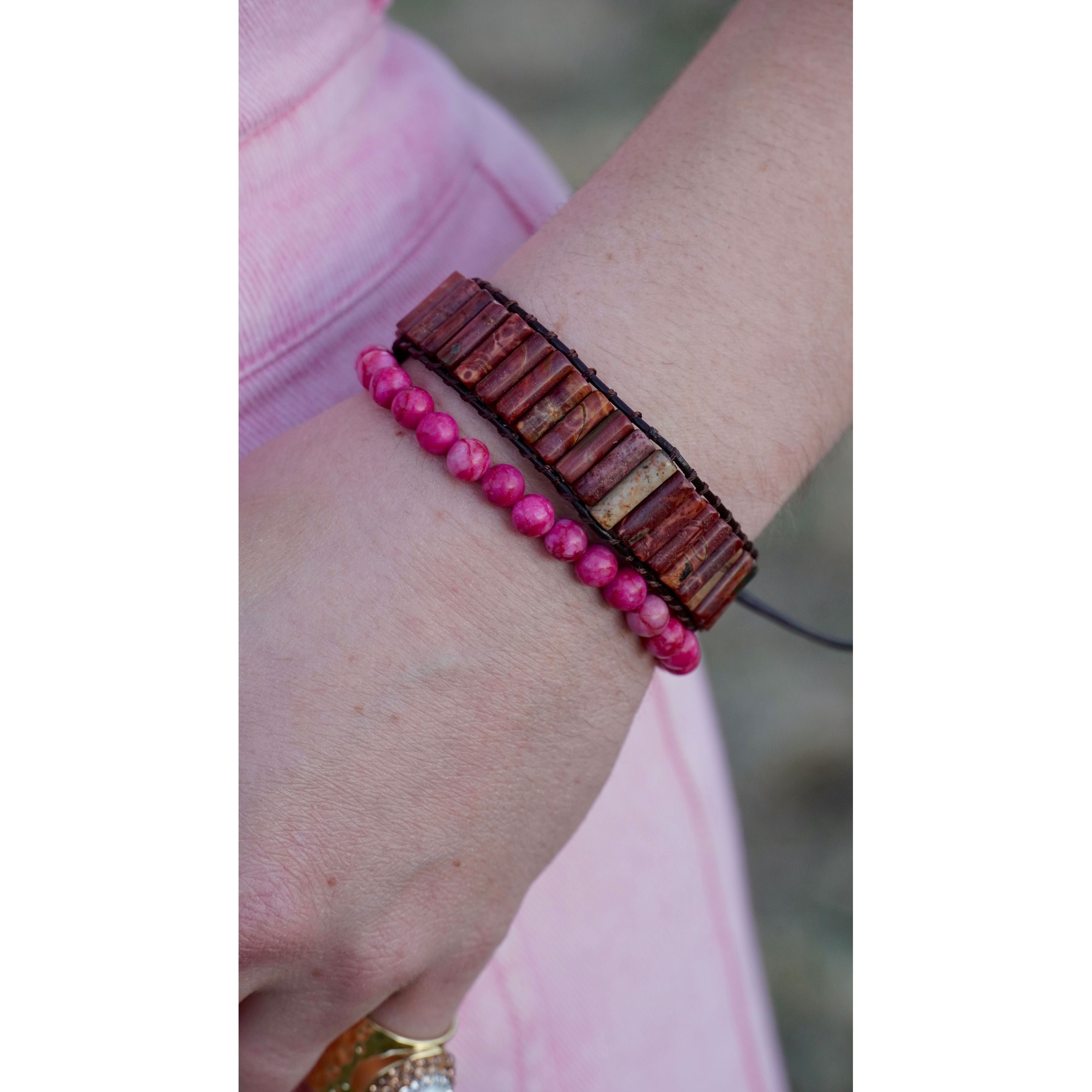 Woven Stone Beaded Bracelet
