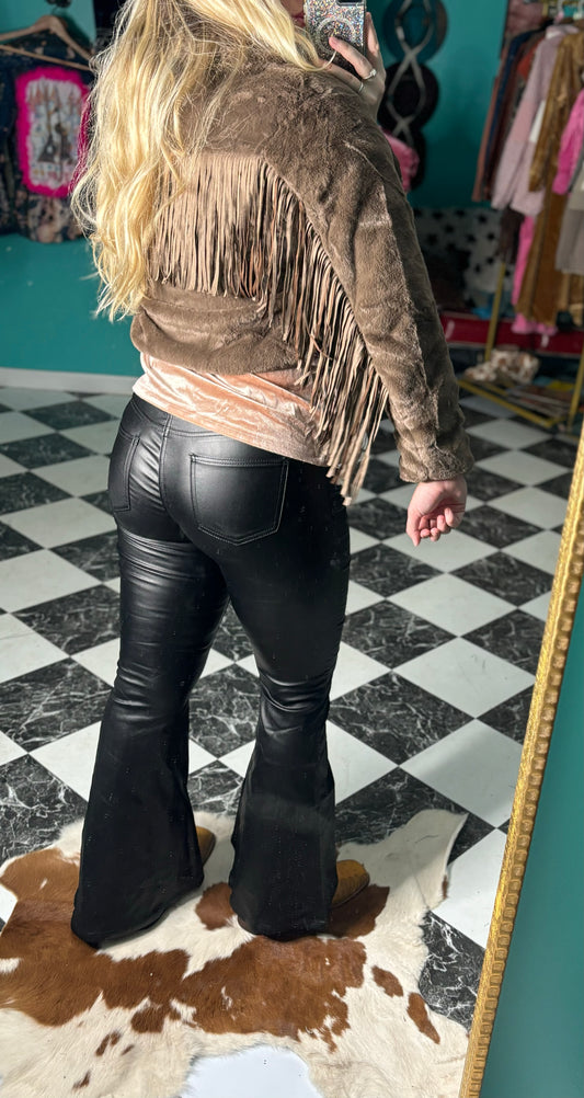 Brown soft fringe Jacket