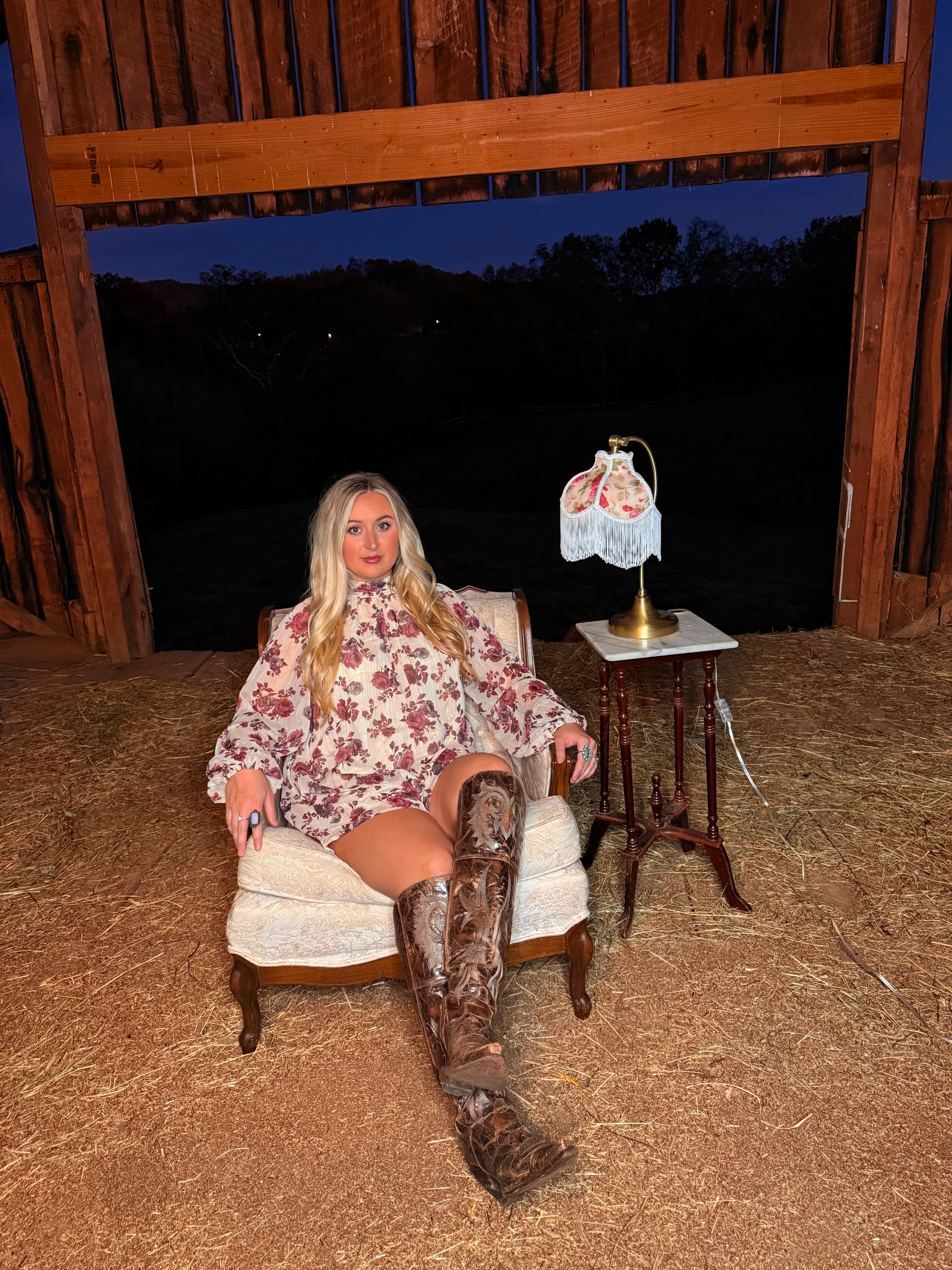 Vintage Floral Chiffon Romper