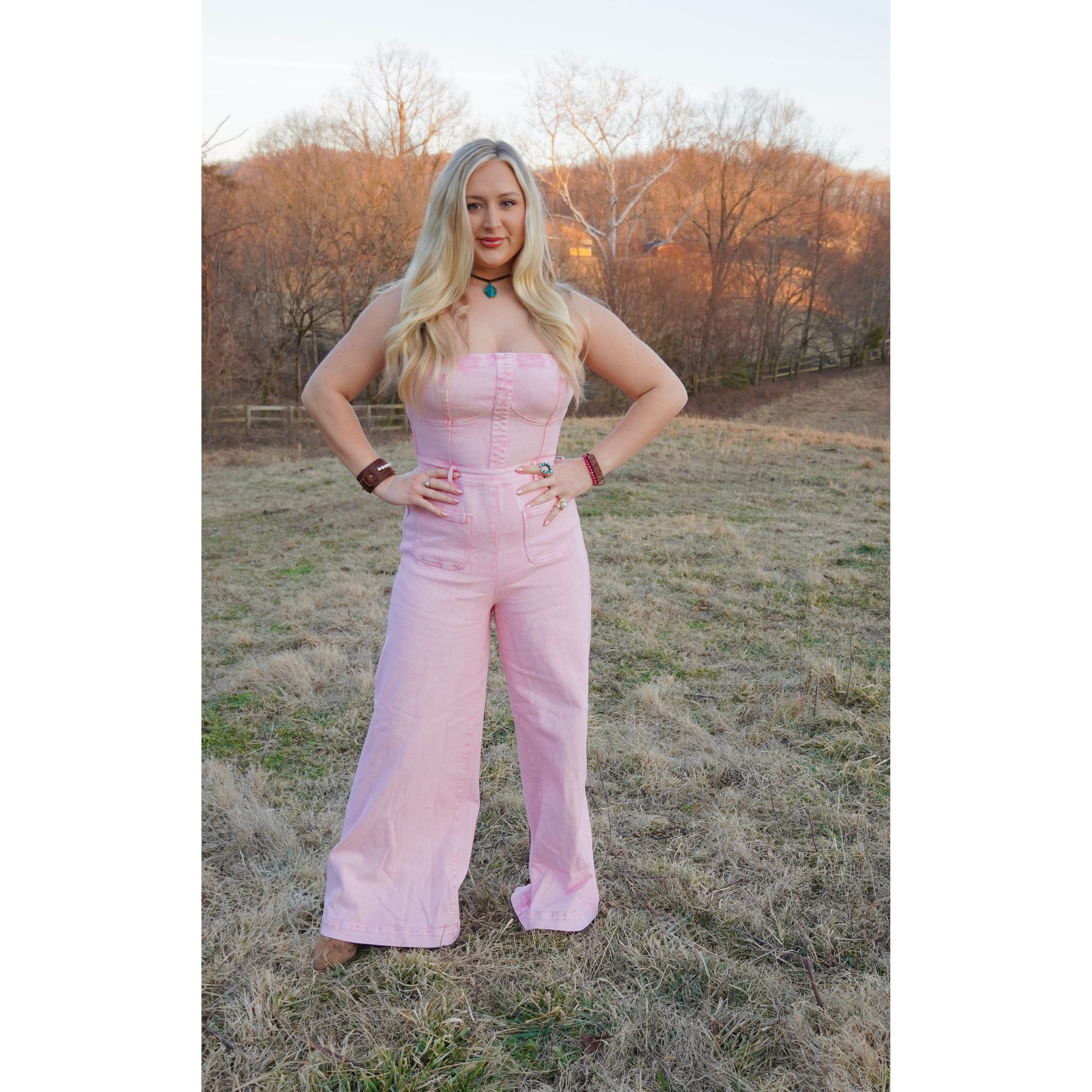 Denim Pink Jumpsuit