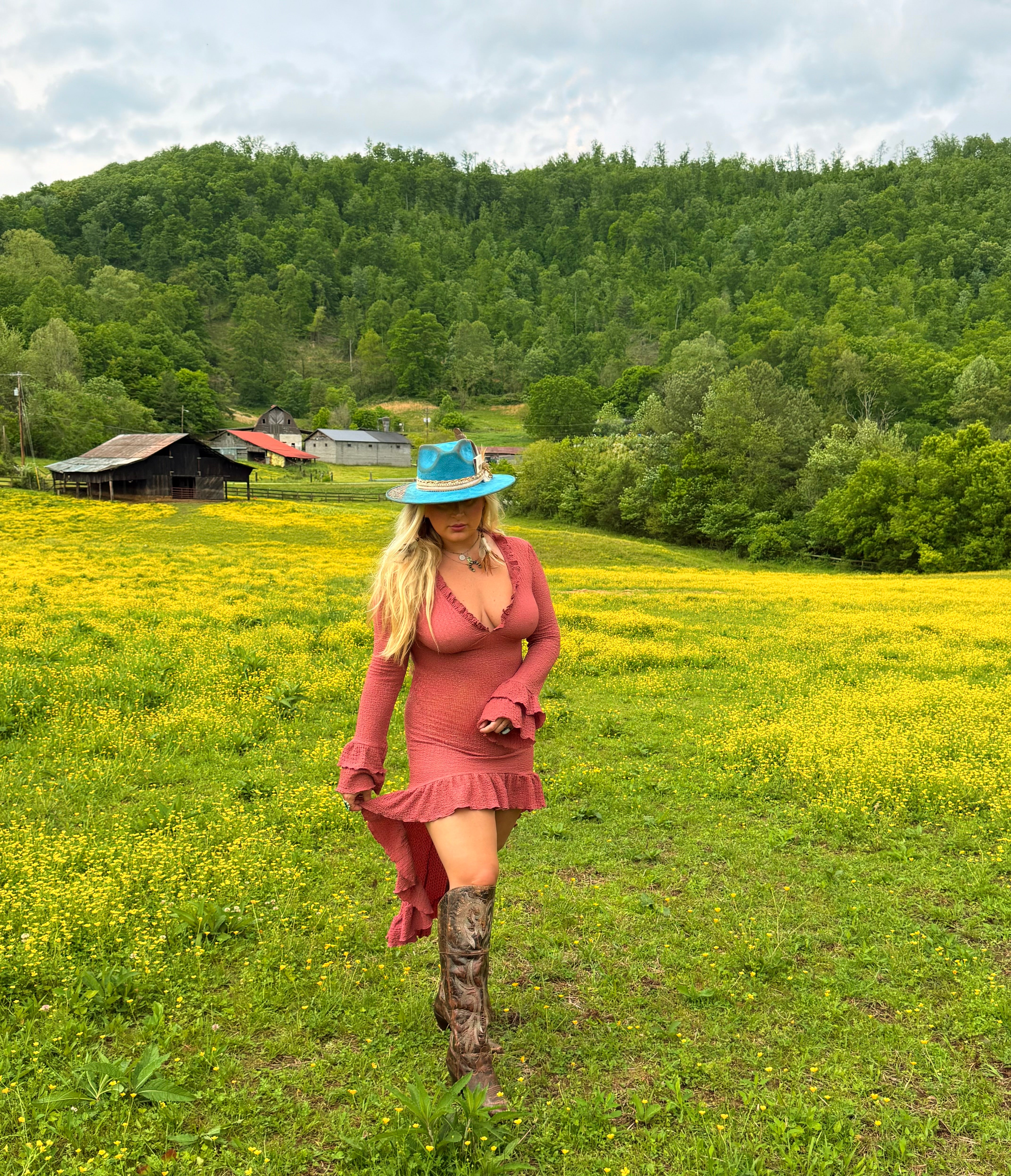 Rustic Daydream High Low Ruffle Dress