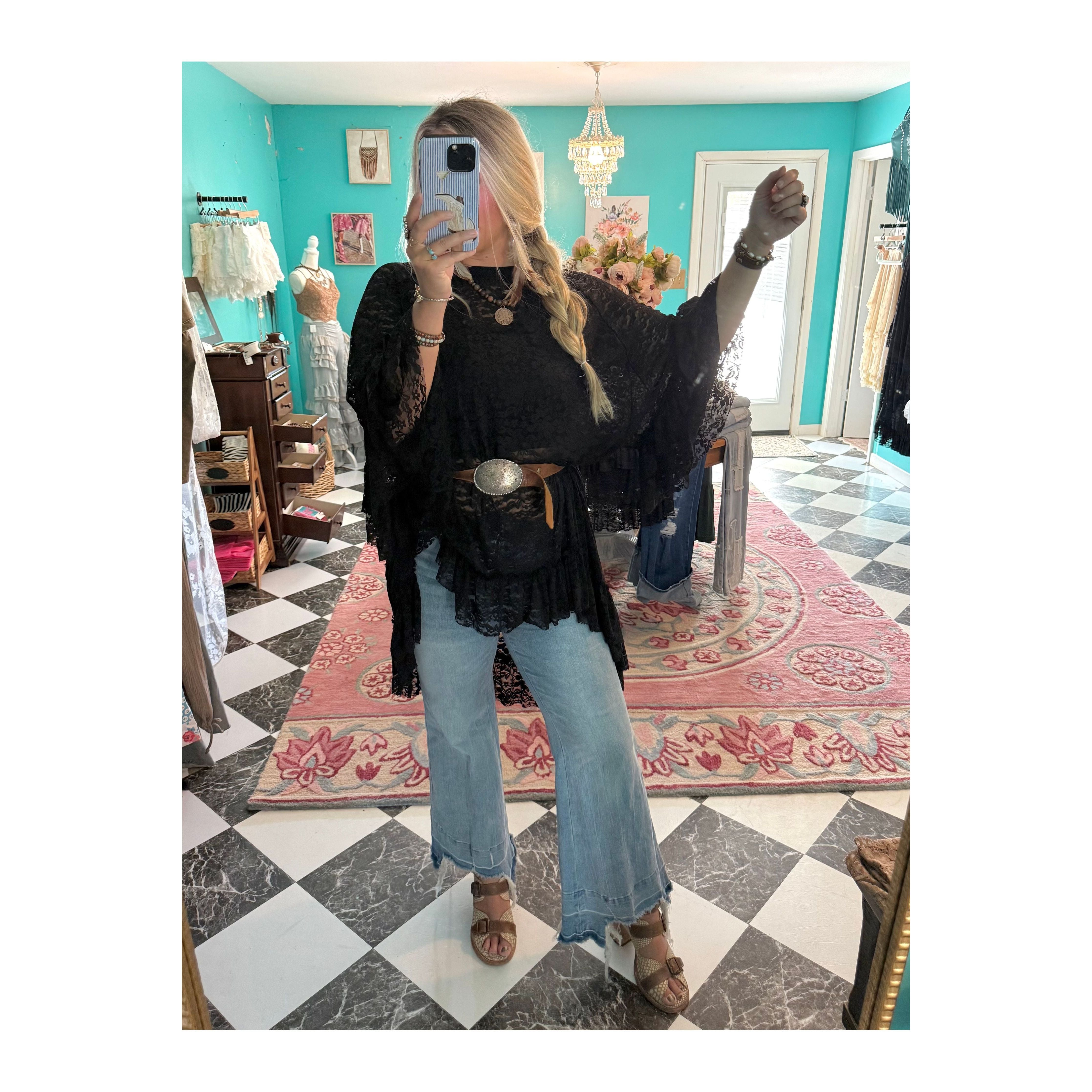 Wild At Heart Black Lace Top