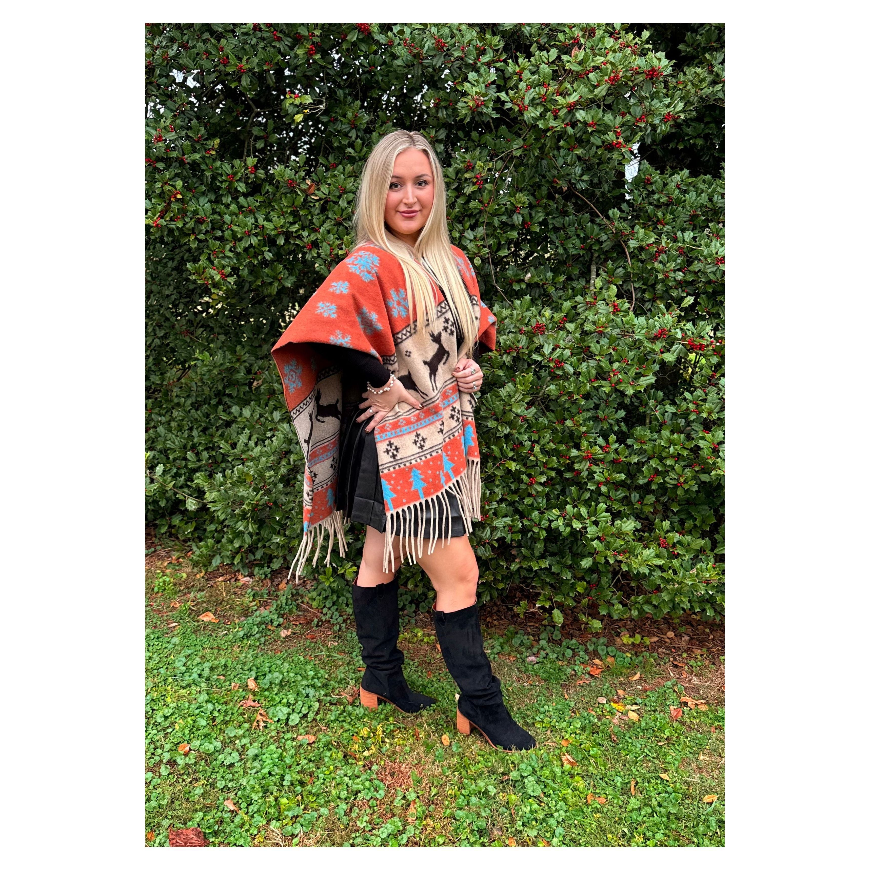 Fringed Winter Shawl