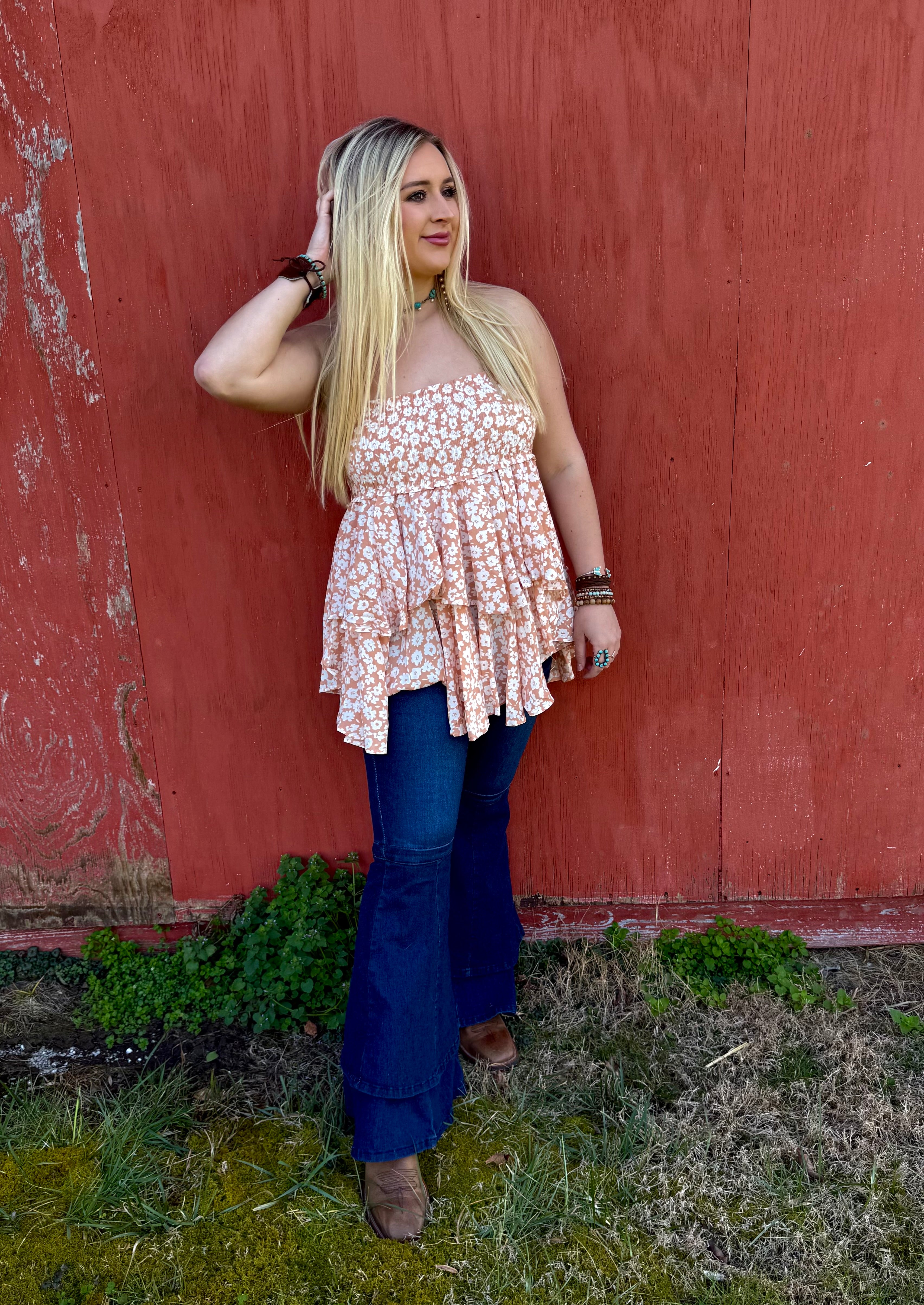 BY TOGETHER: Daisy Dream Ruffle Tube Top