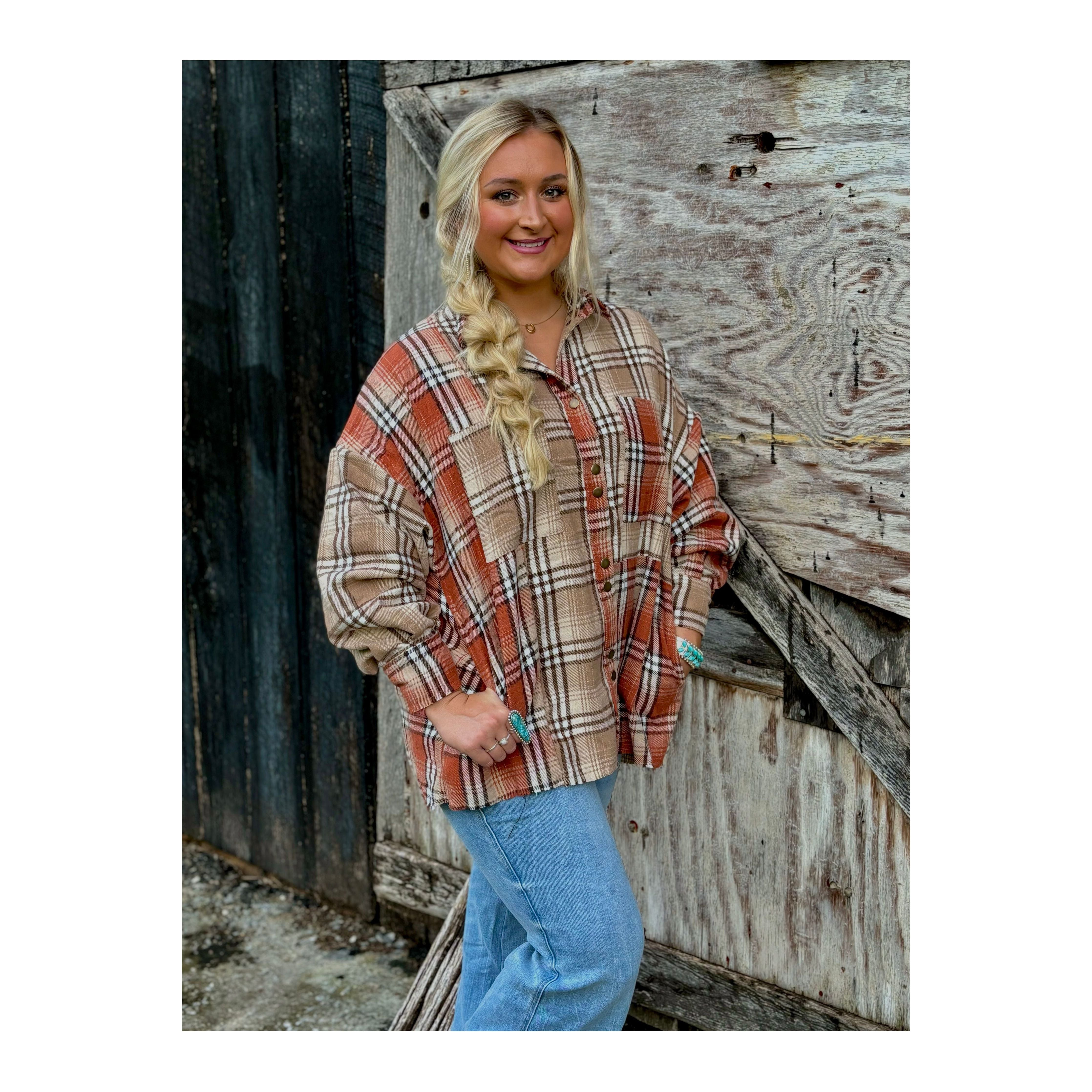 Oversized Flannel Shacket (with pockets)
