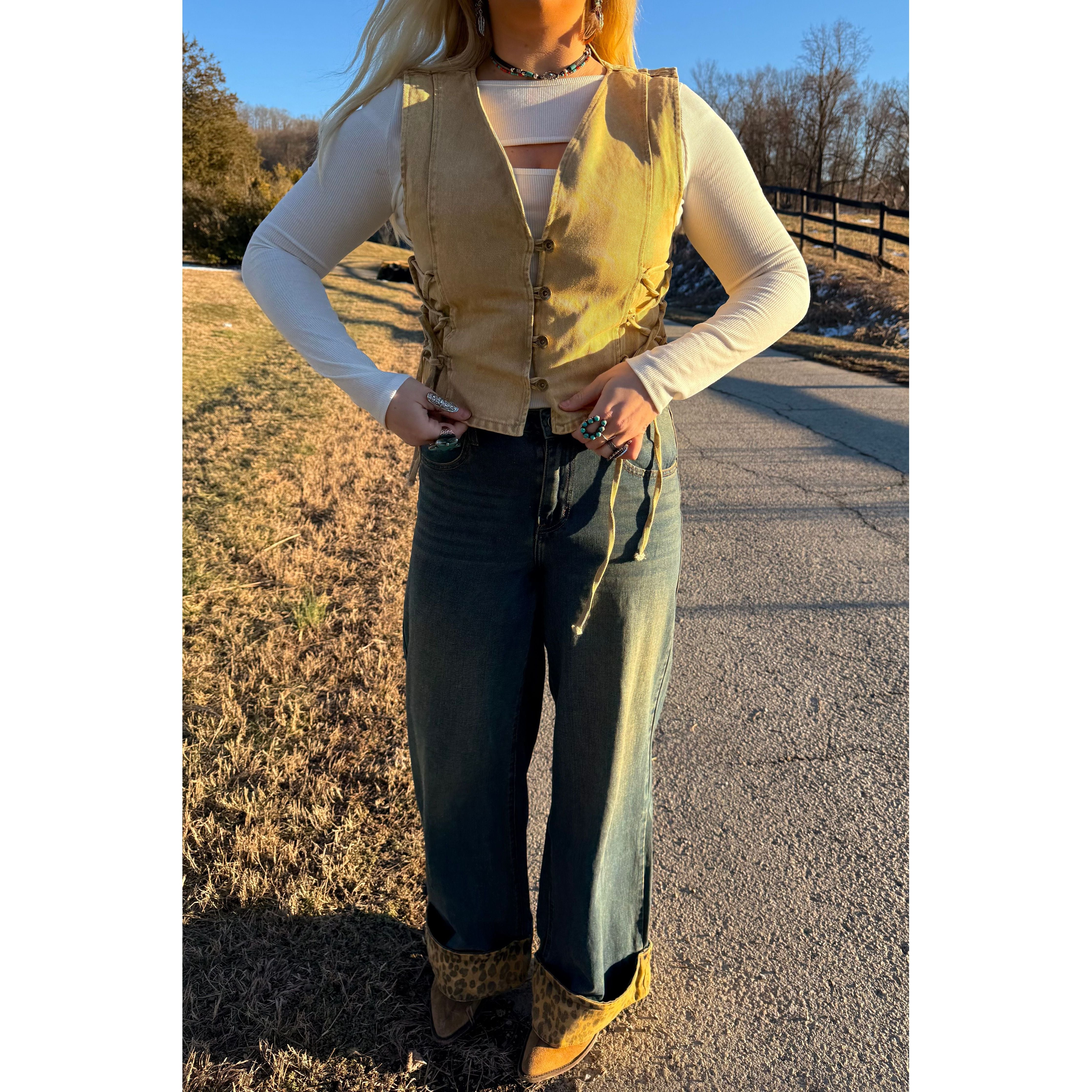 Wisteria Vest (tan)
