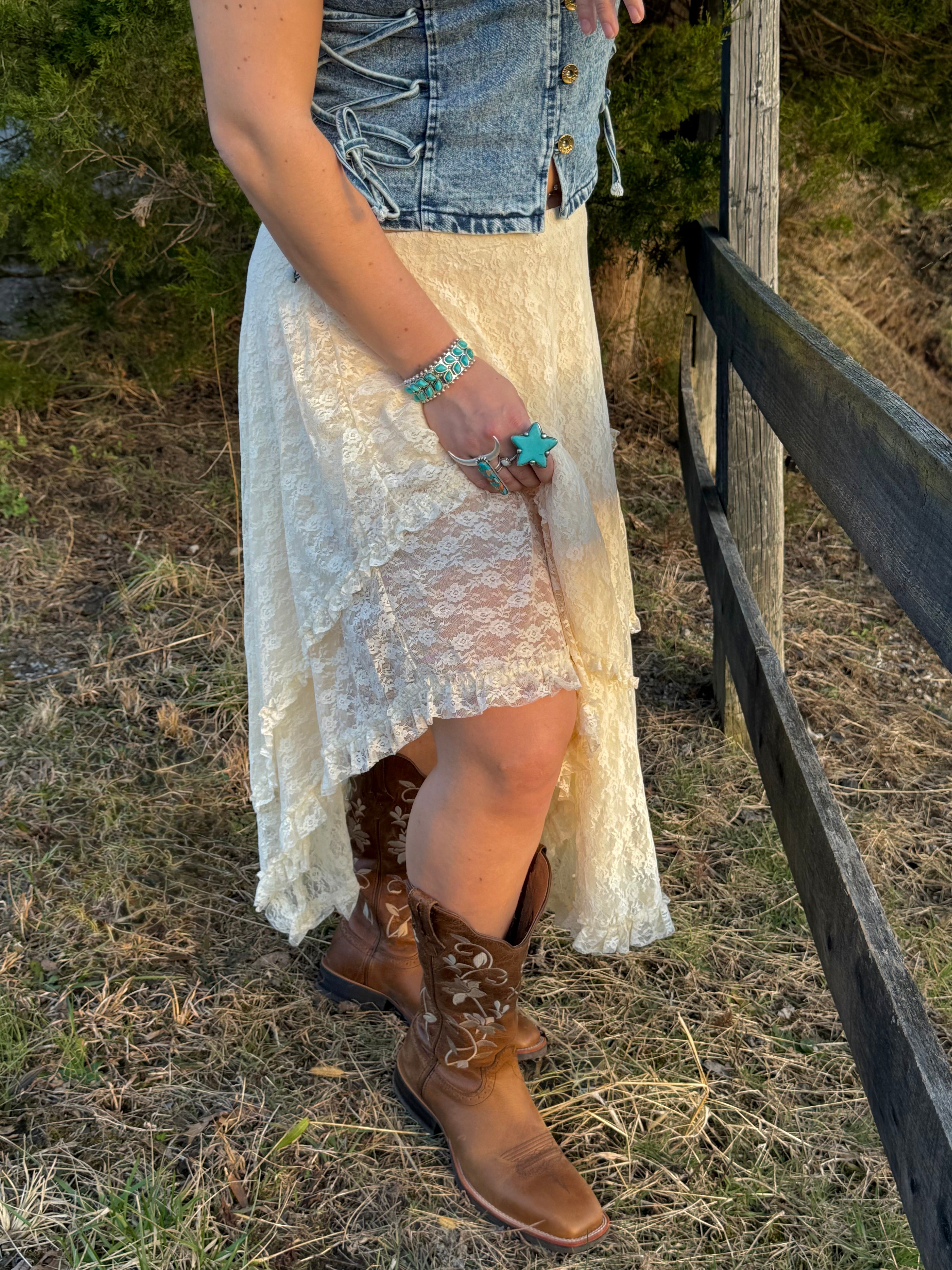 Loren White Lace Skirt