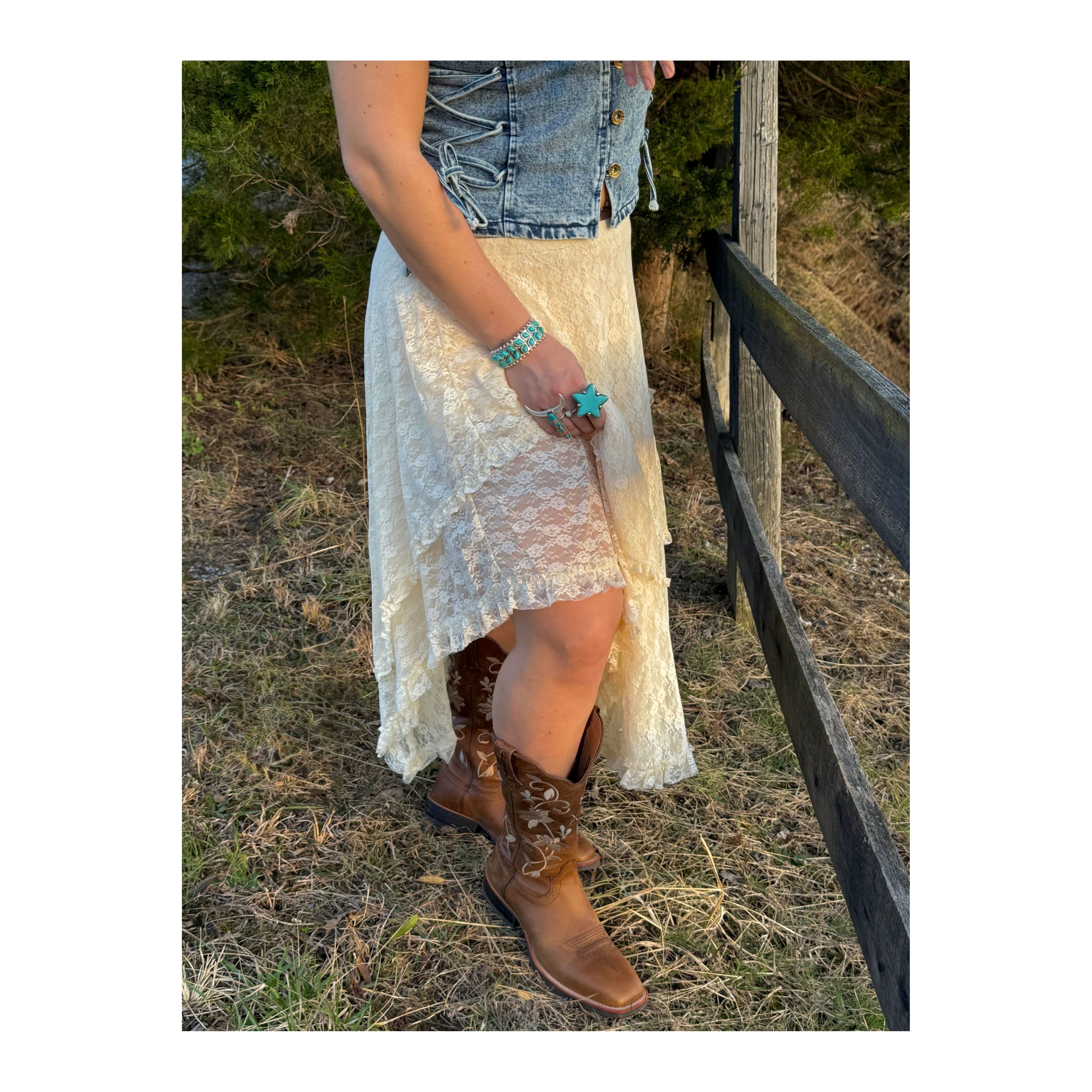 Loren White Lace Skirt