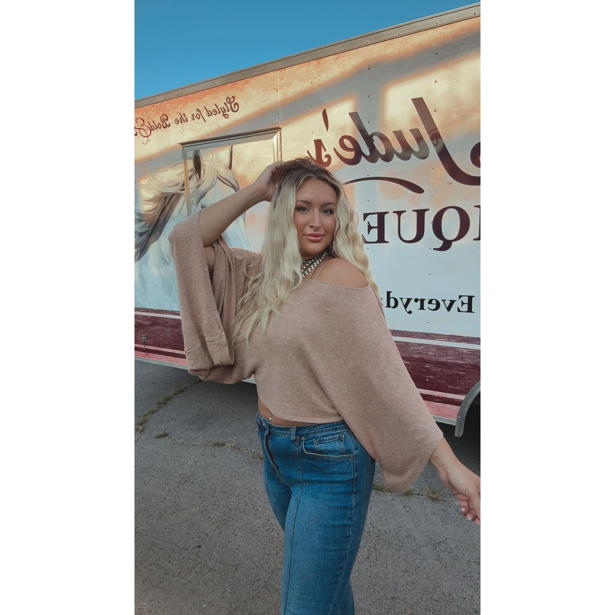 One Shoulder Asymmetrical Top in Camel