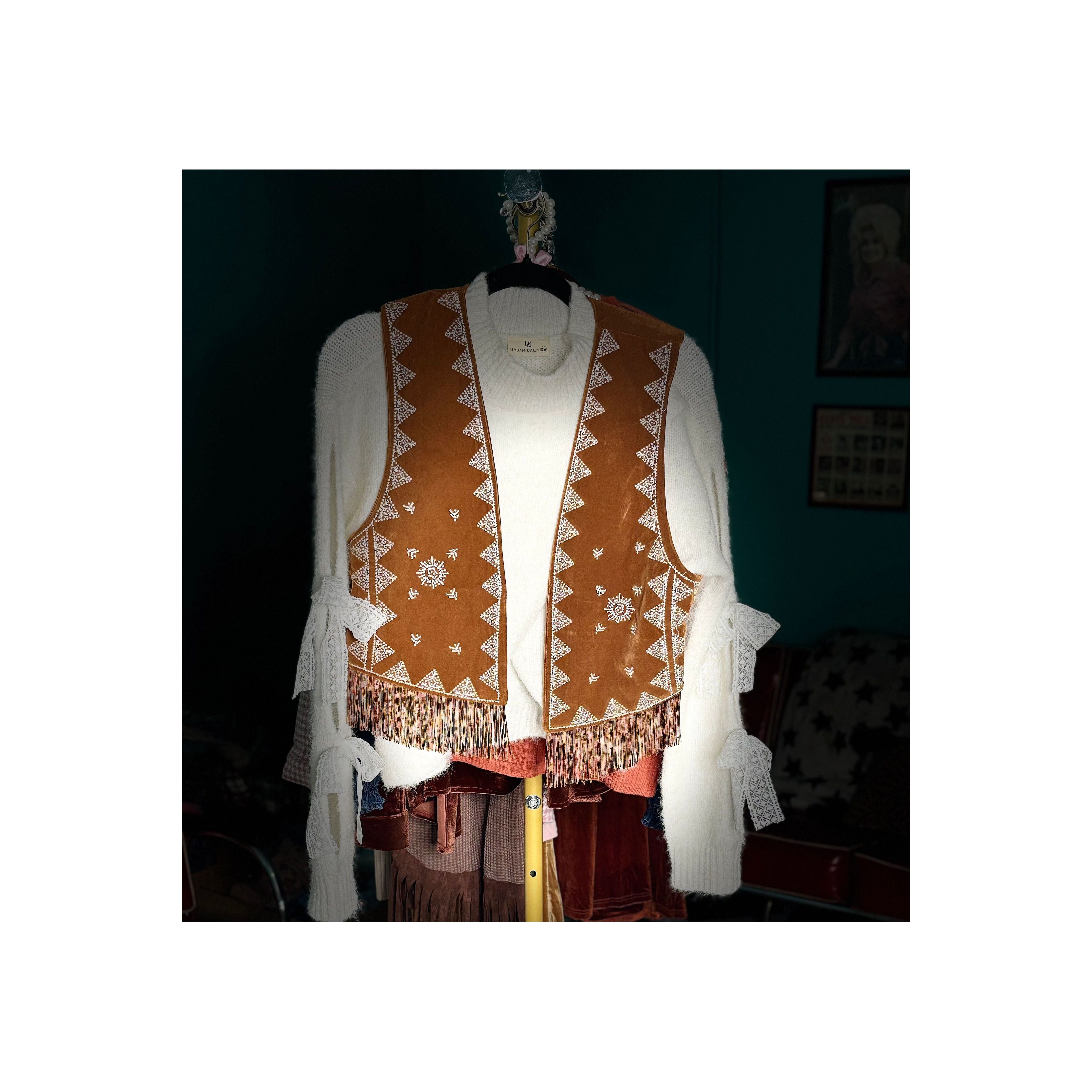 Chestnut Fringe Vest