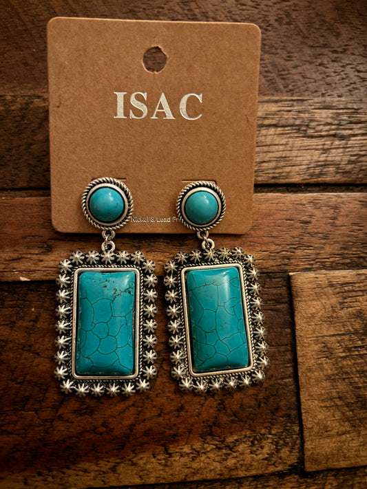 Square Turquoise Earring