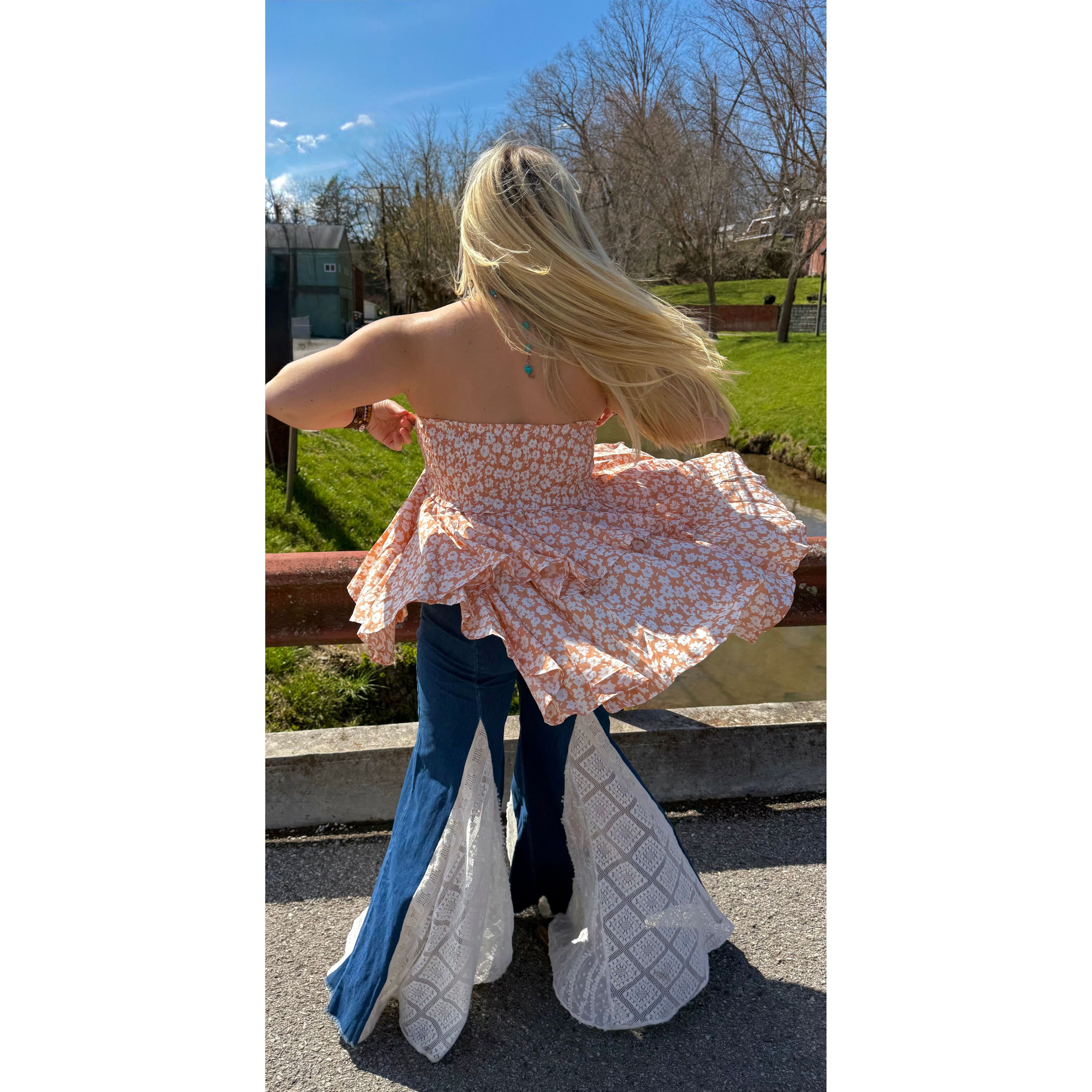 BY TOGETHER: Daisy Dream Ruffle Tube Top