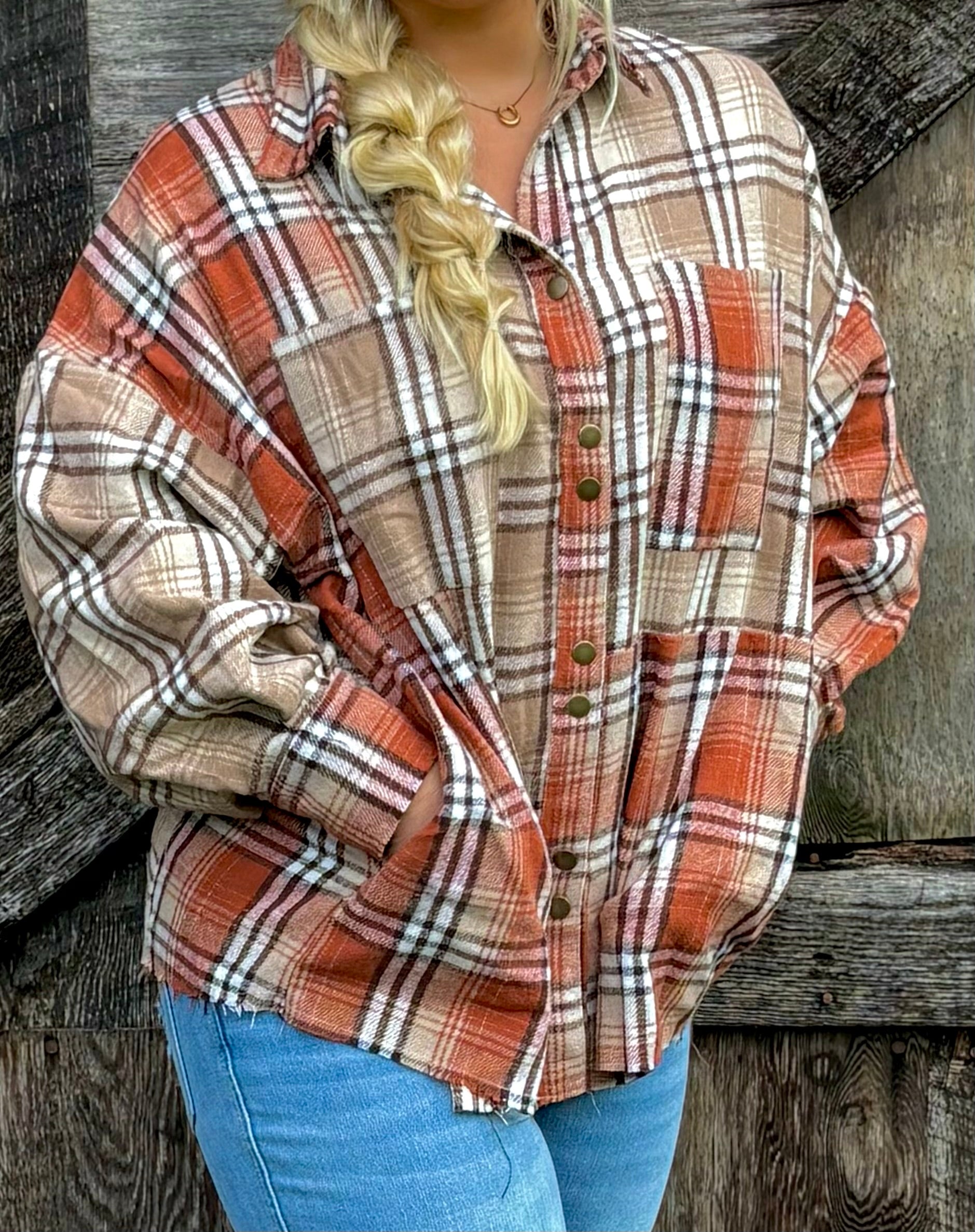 Oversized Flannel Shacket (with pockets)