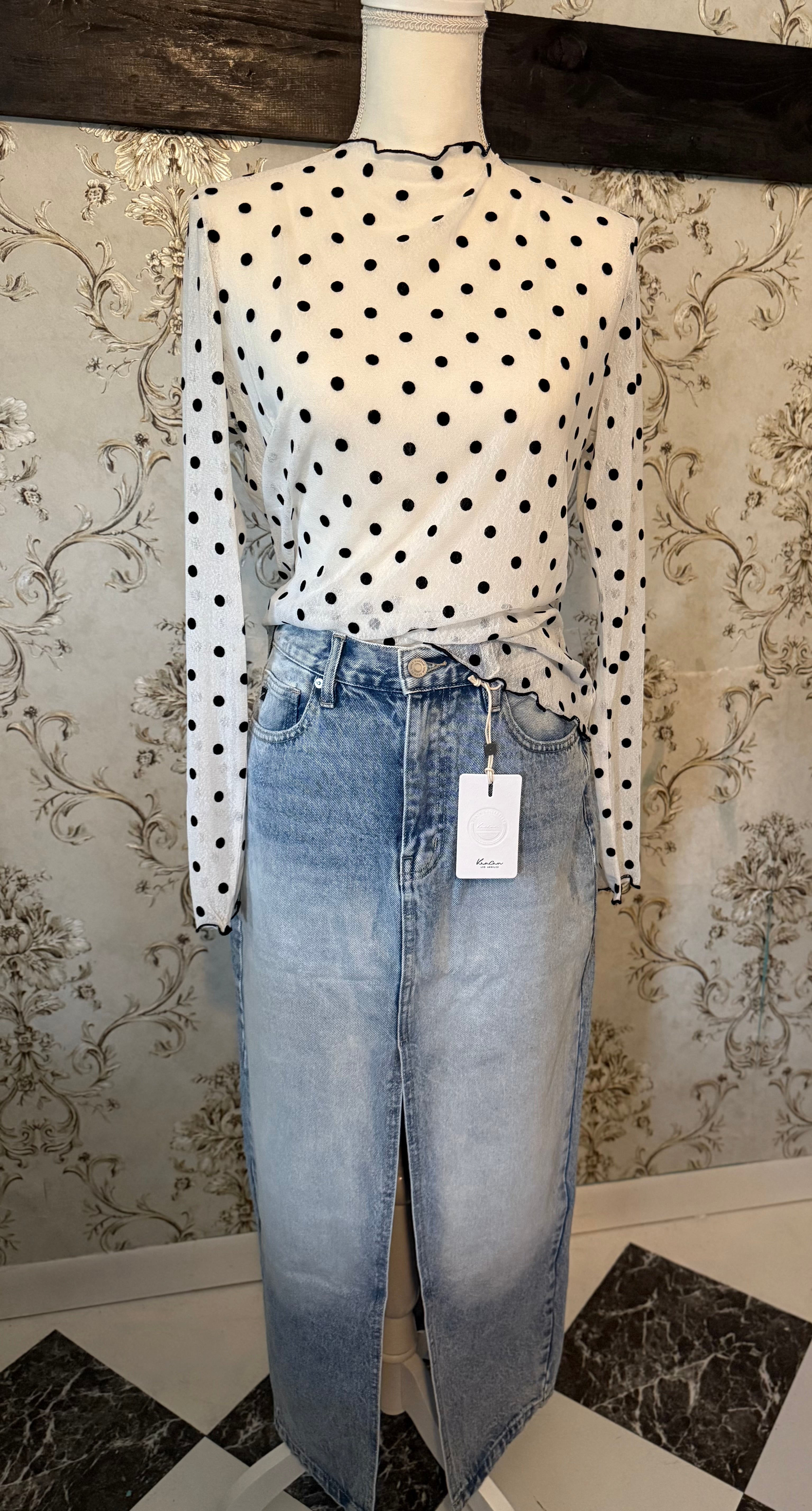 Polka Dot Layering Top (White)