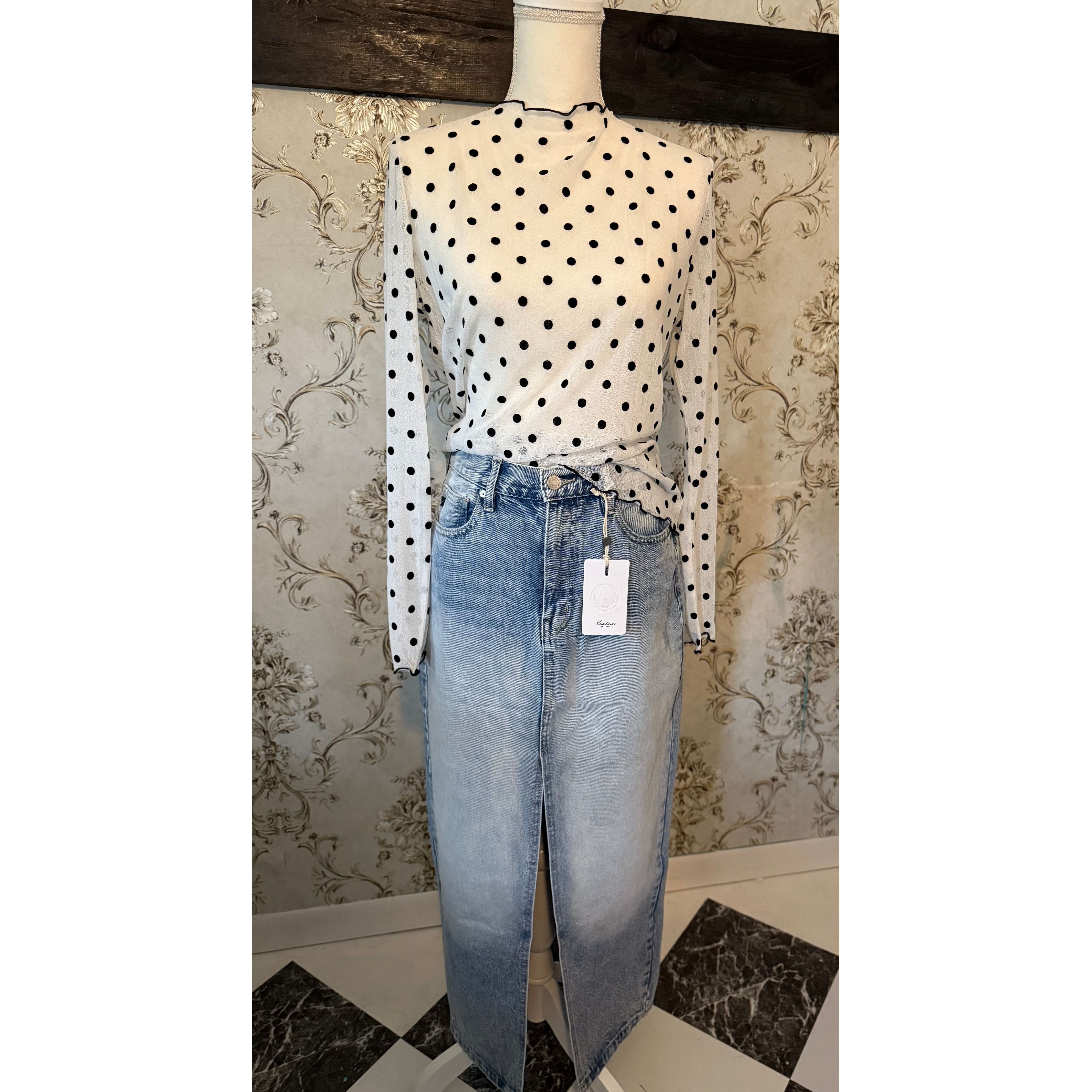 Polka Dot Layering Top (White)